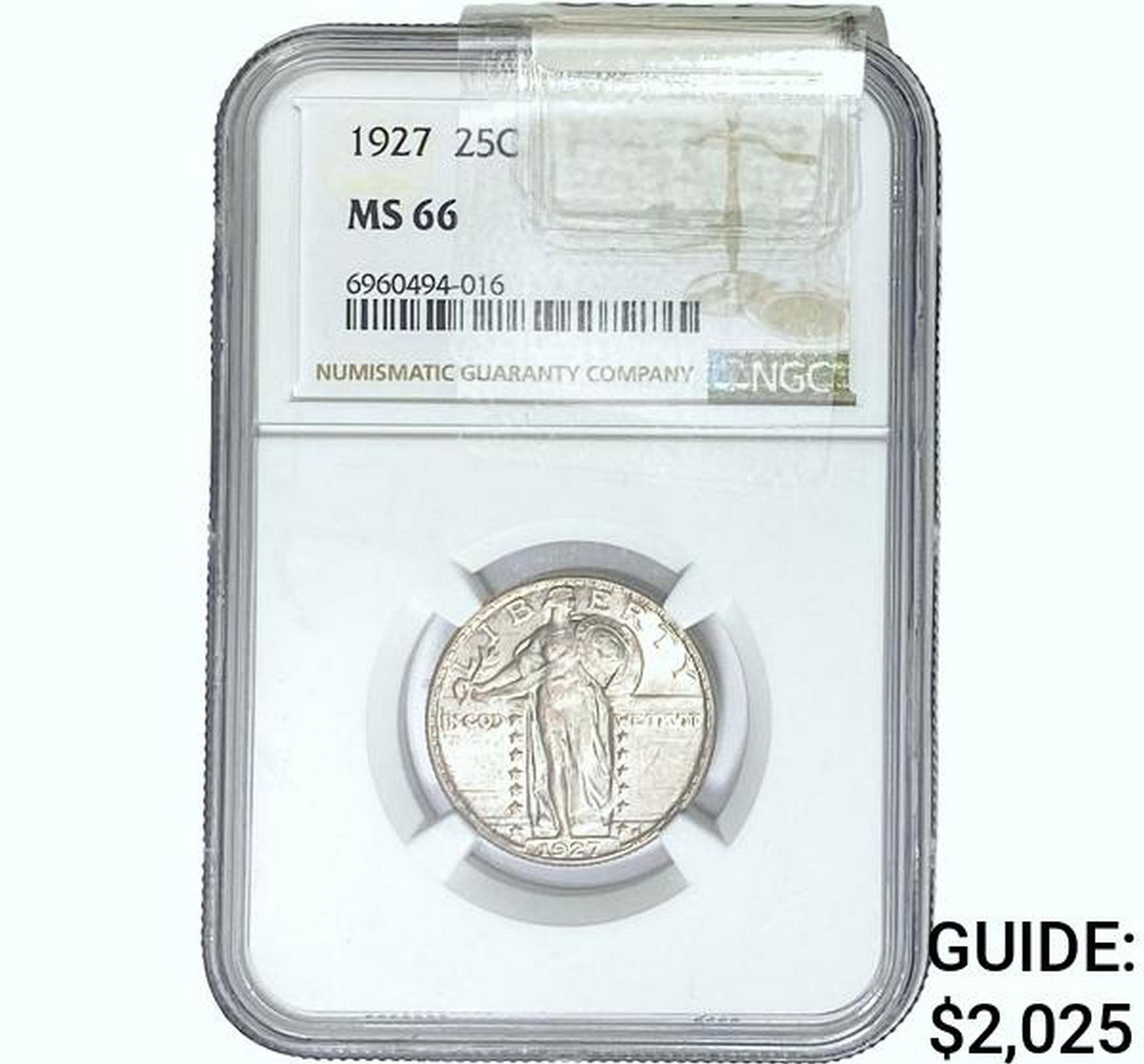 1927 Standing Liberty Quarter NGC MS66: 1927 Standing Liberty Quarter NGC MS66