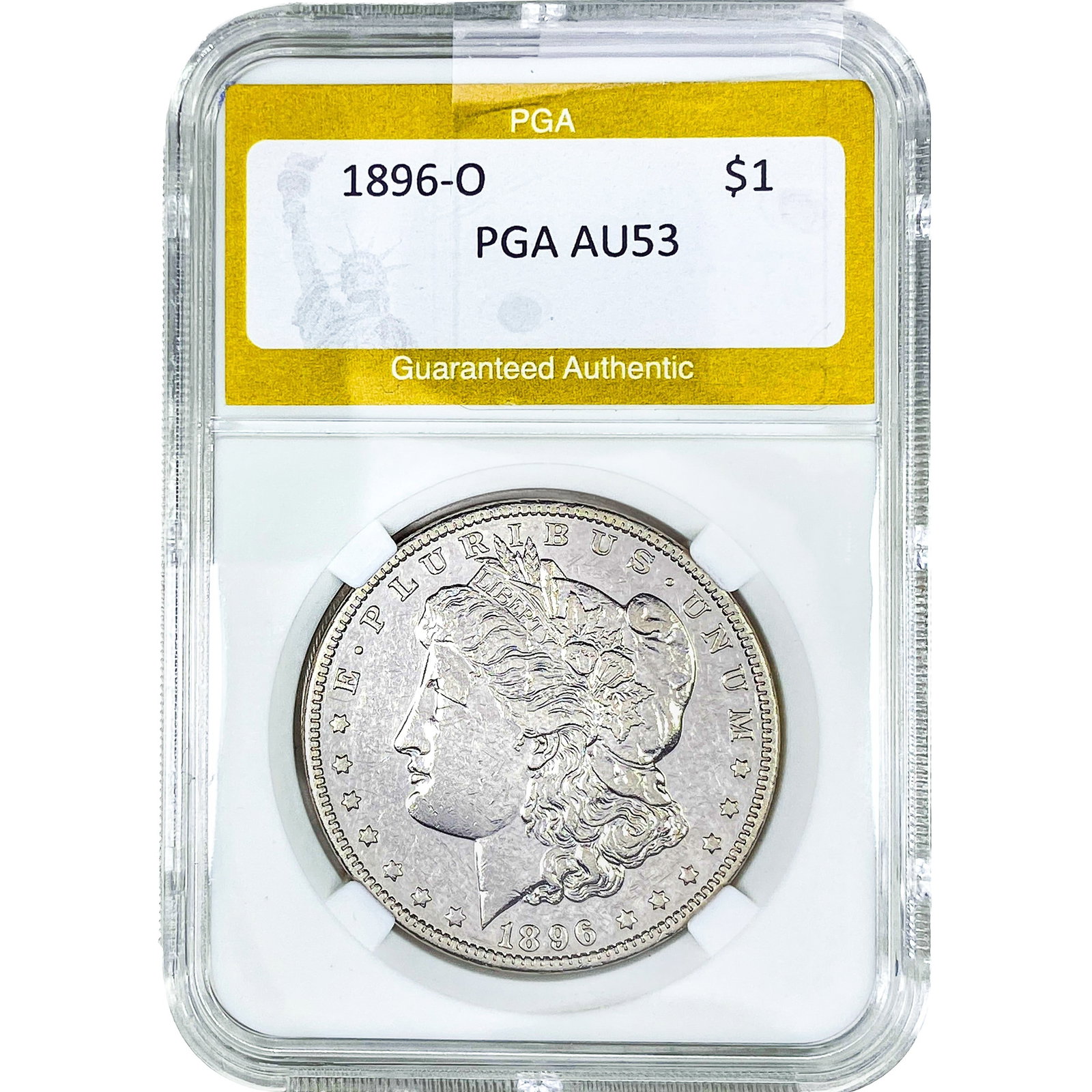 1896-O Morgan Silver Dollar PGA AU53: 1896-O Morgan Silver Dollar PGA AU53