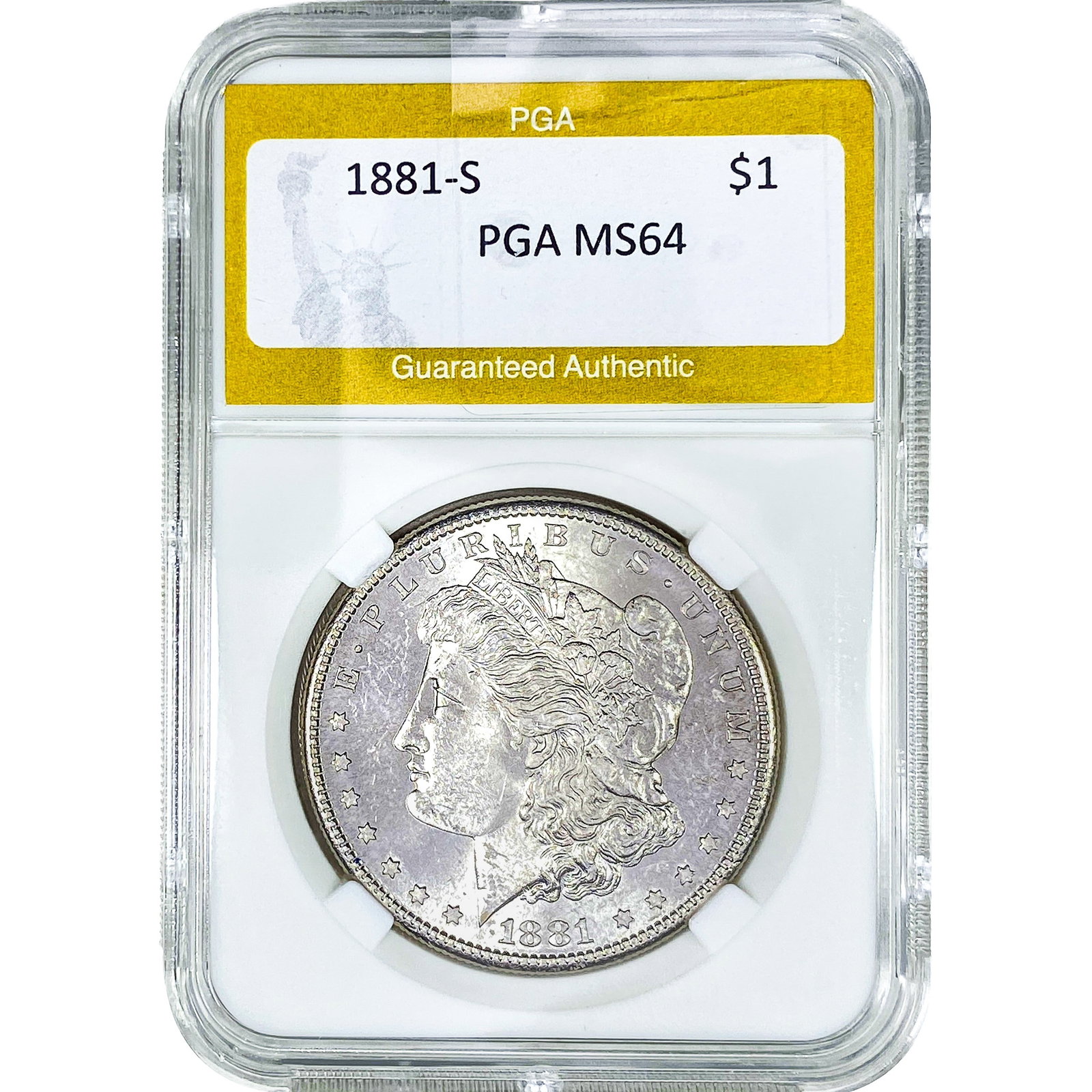 1881-S Morgan Silver Dollar PGA MS64: 1881-S Morgan Silver Dollar PGA MS64