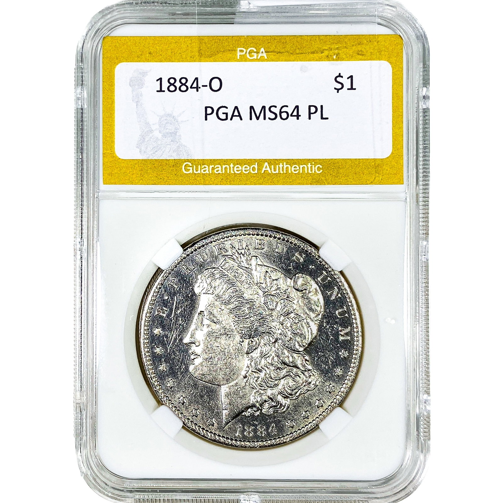 1884-O Morgan Silver Dollar PGA MS64 PL