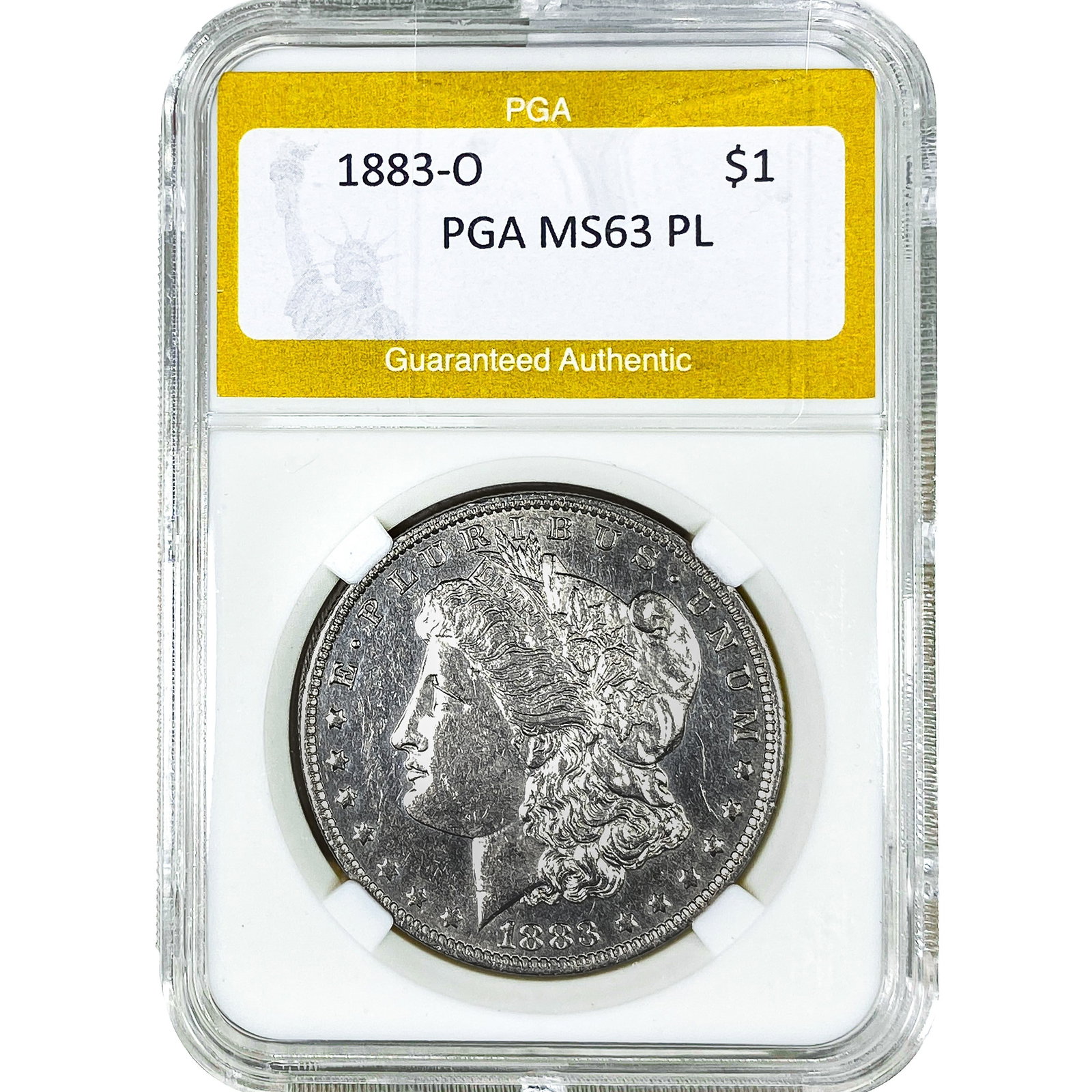1883-O Morgan Silver Dollar PGA MS63 PL: 1883-O Morgan Silver Dollar PGA MS63 PL