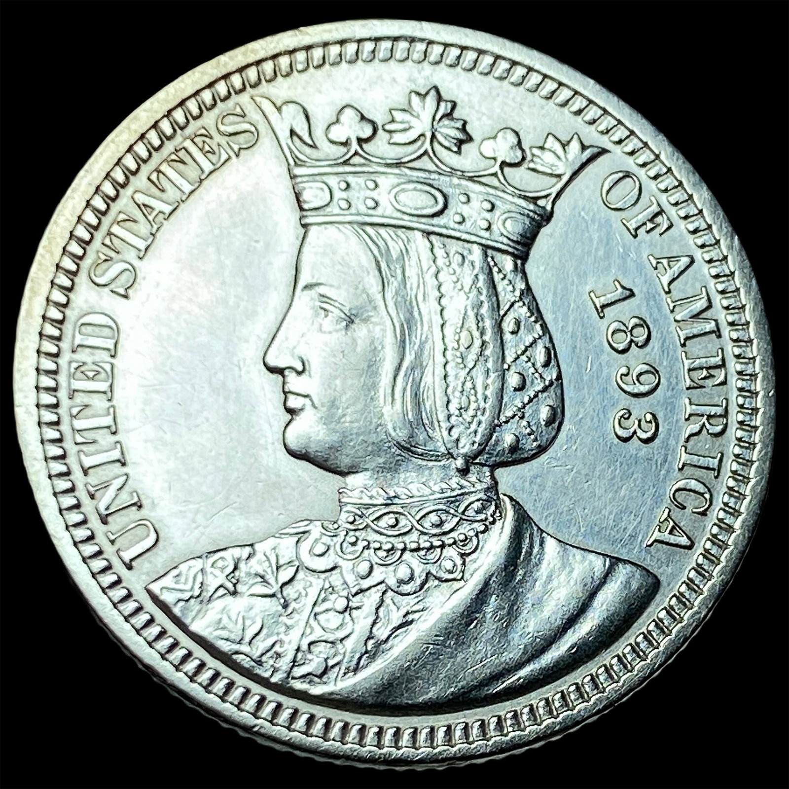 1893 Silver Isabella Quarter UNCIRCULATED (1 of 2)