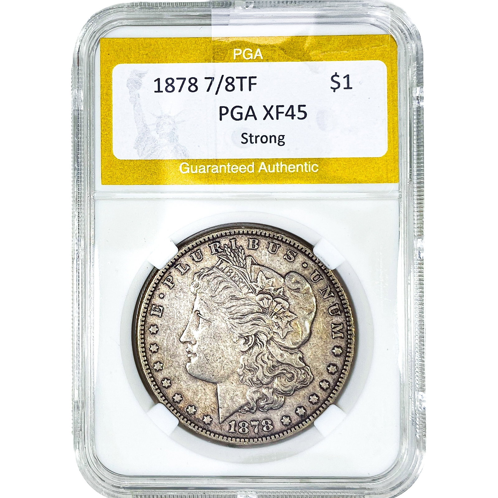 1878 7/8TF Morgan Silver Dollar PGA XF45 Strong