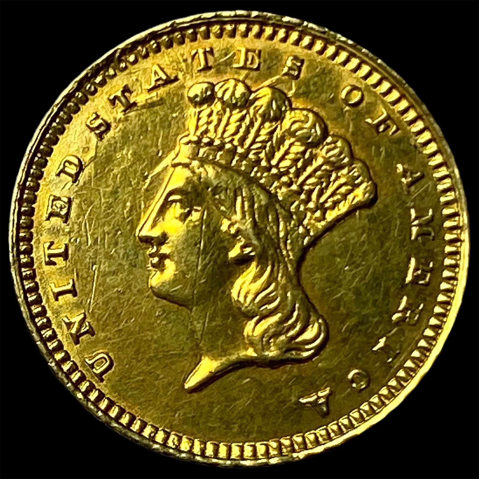 1861 Gold $1 Indian Princess Type 3 UNCIRCULATED (1 of 2)