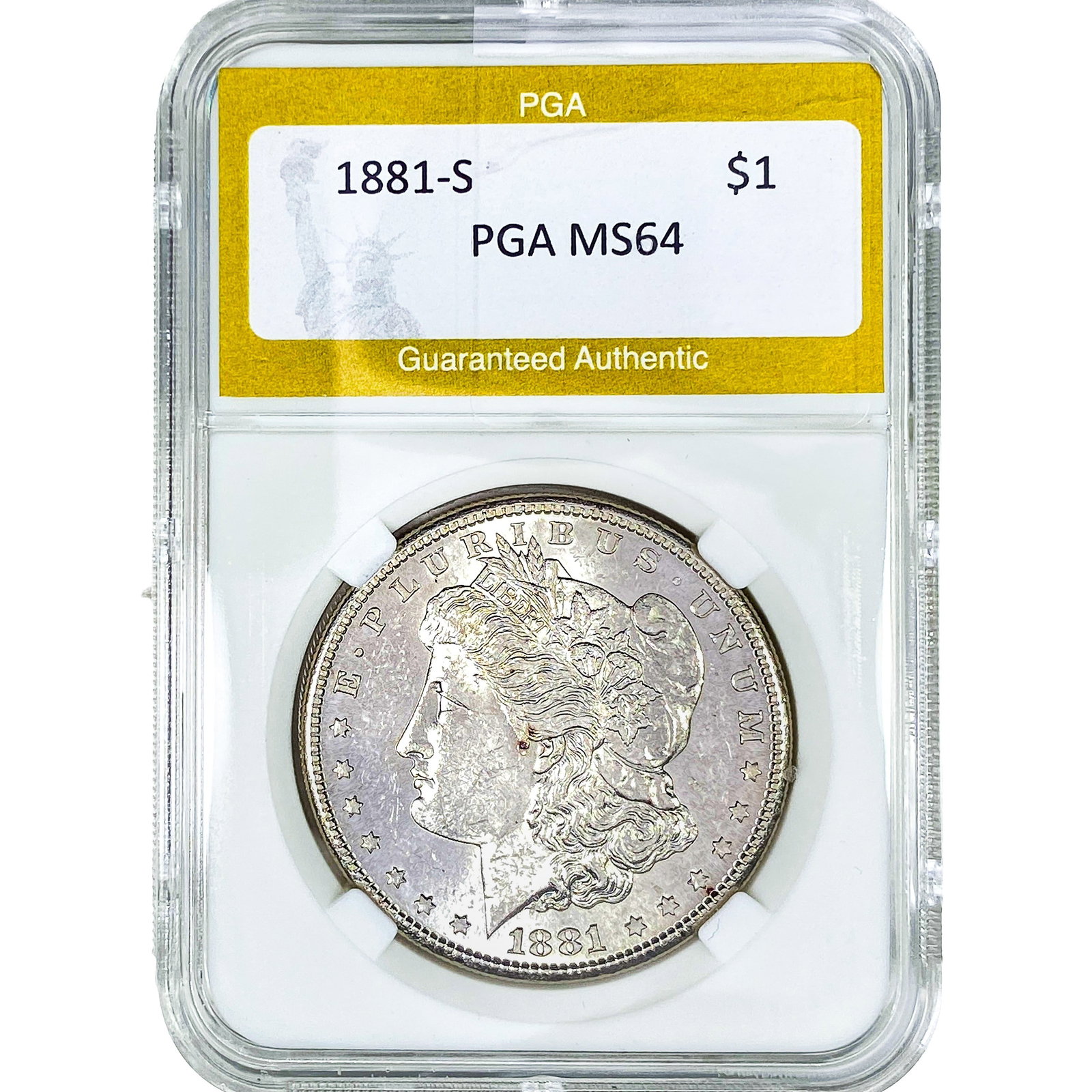 1881-S Morgan Silver Dollar PGA MS64: 1881-S Morgan Silver Dollar PGA MS64
