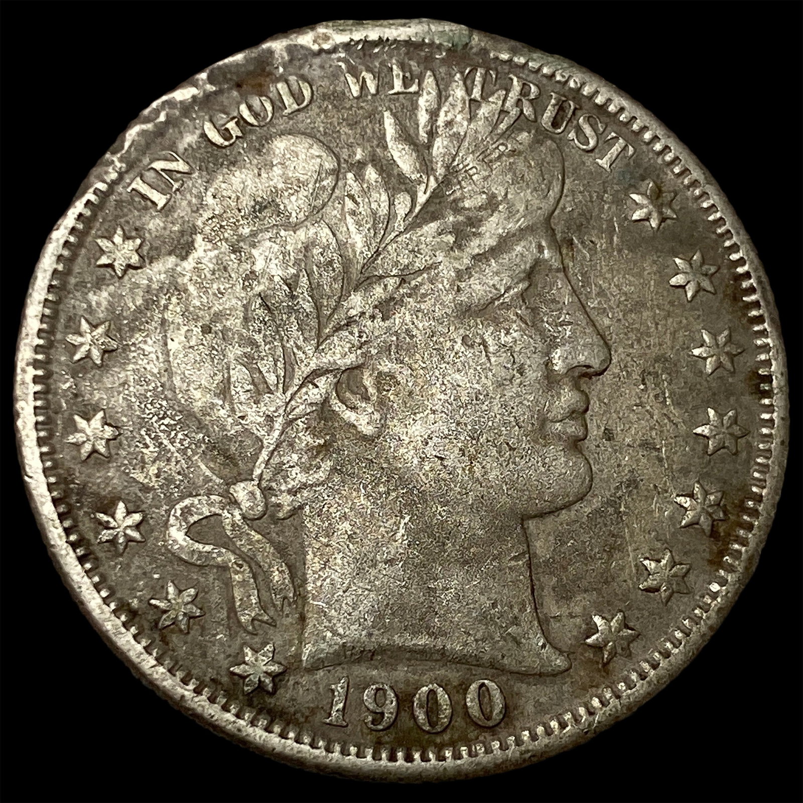1900-S Silver Barber Half Dollar LIGHTLY CIRCULATED: 1900-S Silver Barber Half Dollar LIGHTLY CIRCULATED