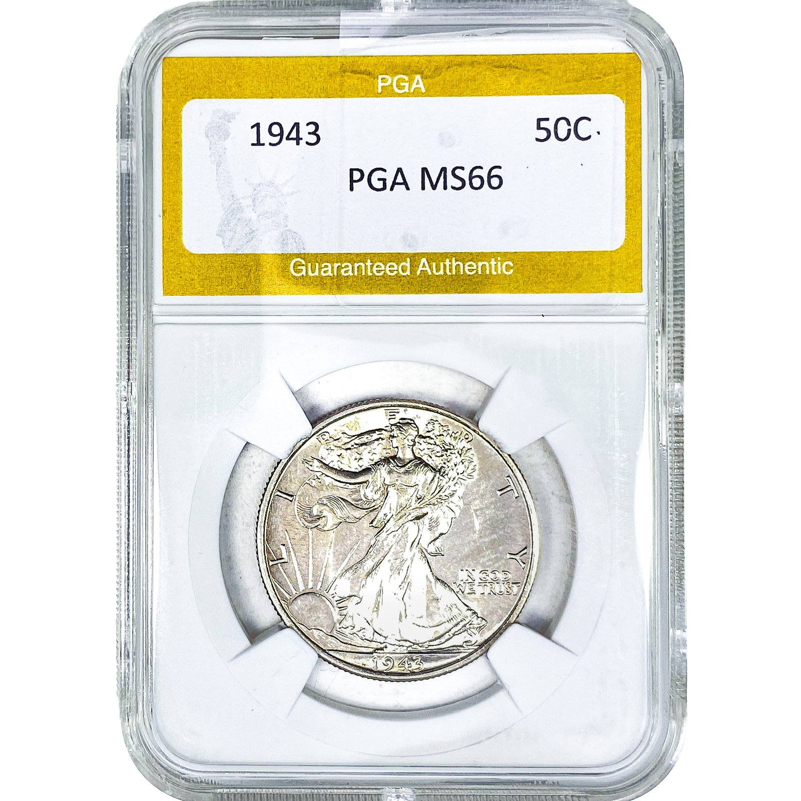 1943 Walking Liberty Half Dollar PGA MS66