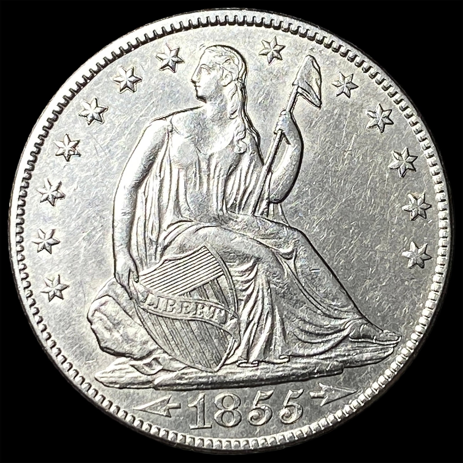 1855-O Arrows Seated Liberty Half Dollar UNCIRCULATED: 1855-O Arrows Seated Liberty Half Dollar UNCIRCULATED