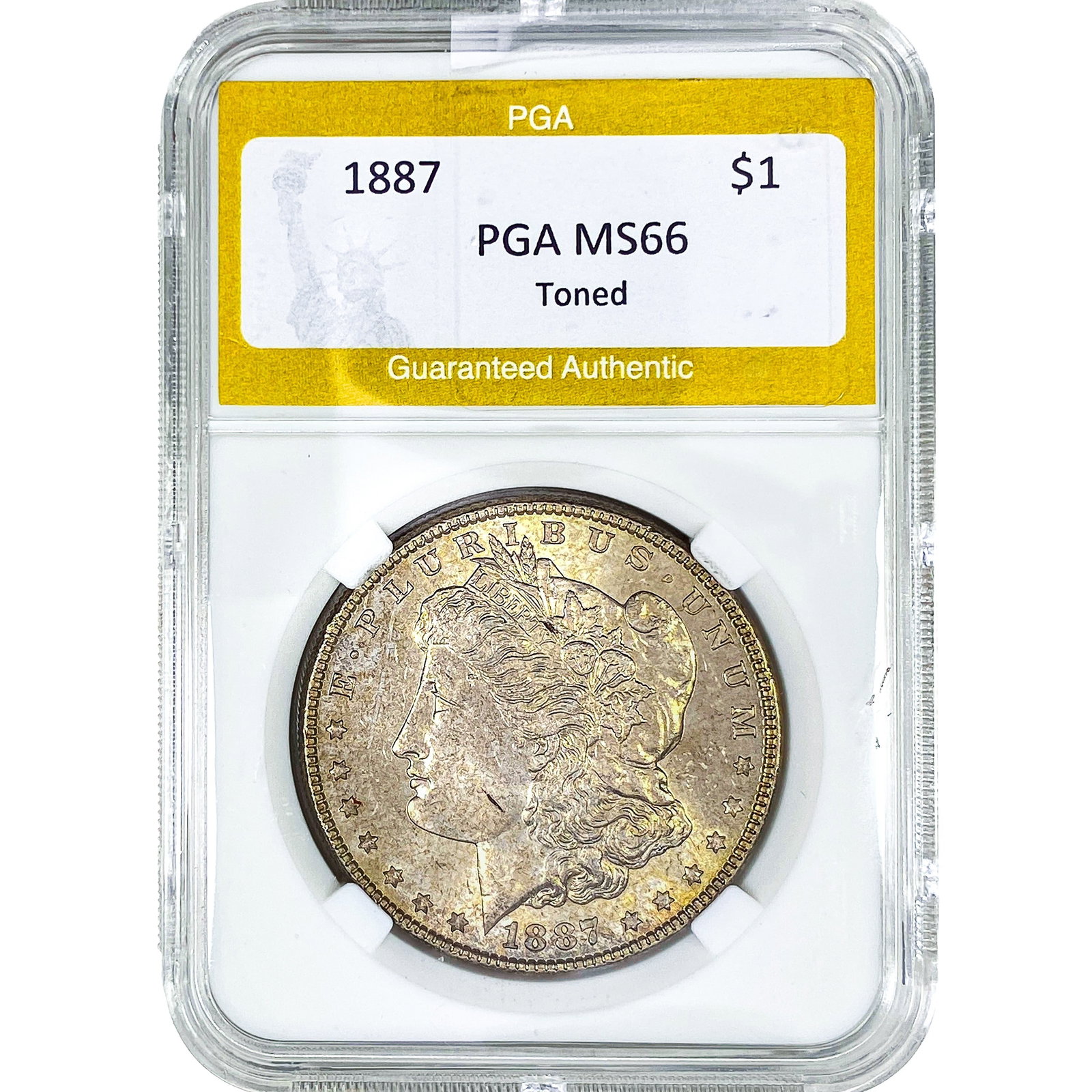1887 Morgan Silver Dollar PGA MS66 Toned: 1887 Morgan Silver Dollar PGA MS66 Toned