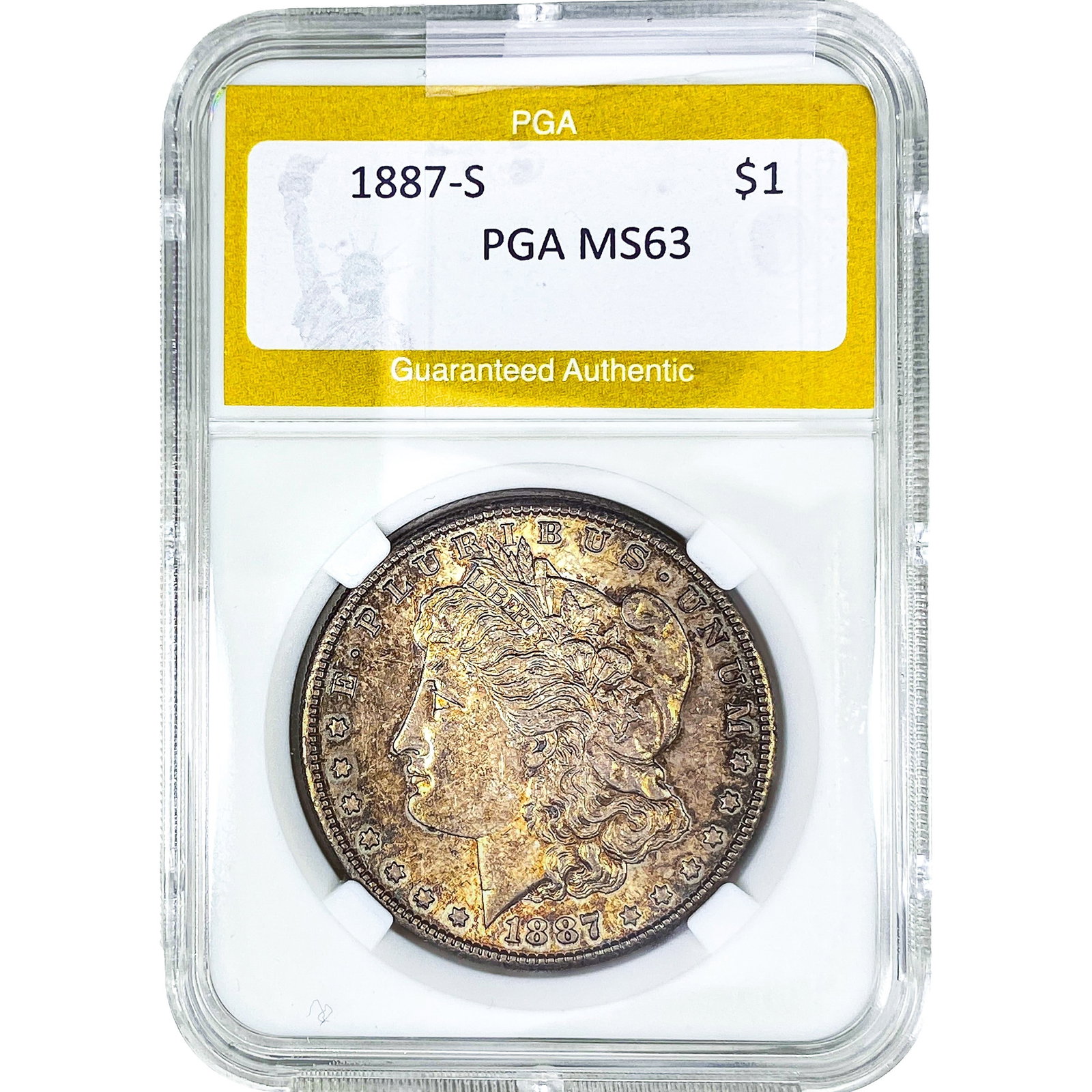 1887-S Morgan Silver Dollar PGA MS63: 1887-S Morgan Silver Dollar PGA MS63