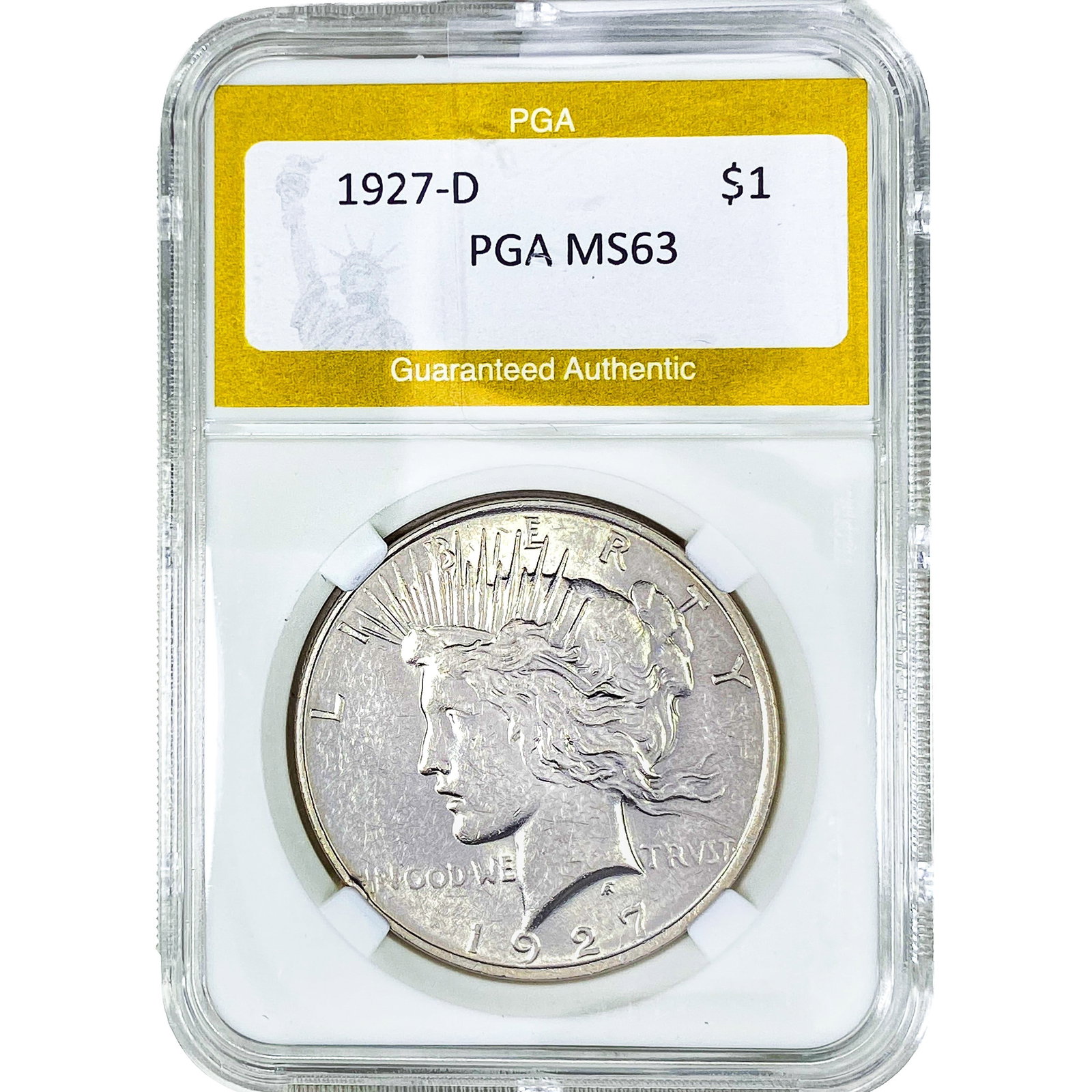 1927-D Silver Peace Dollar PGA MS63