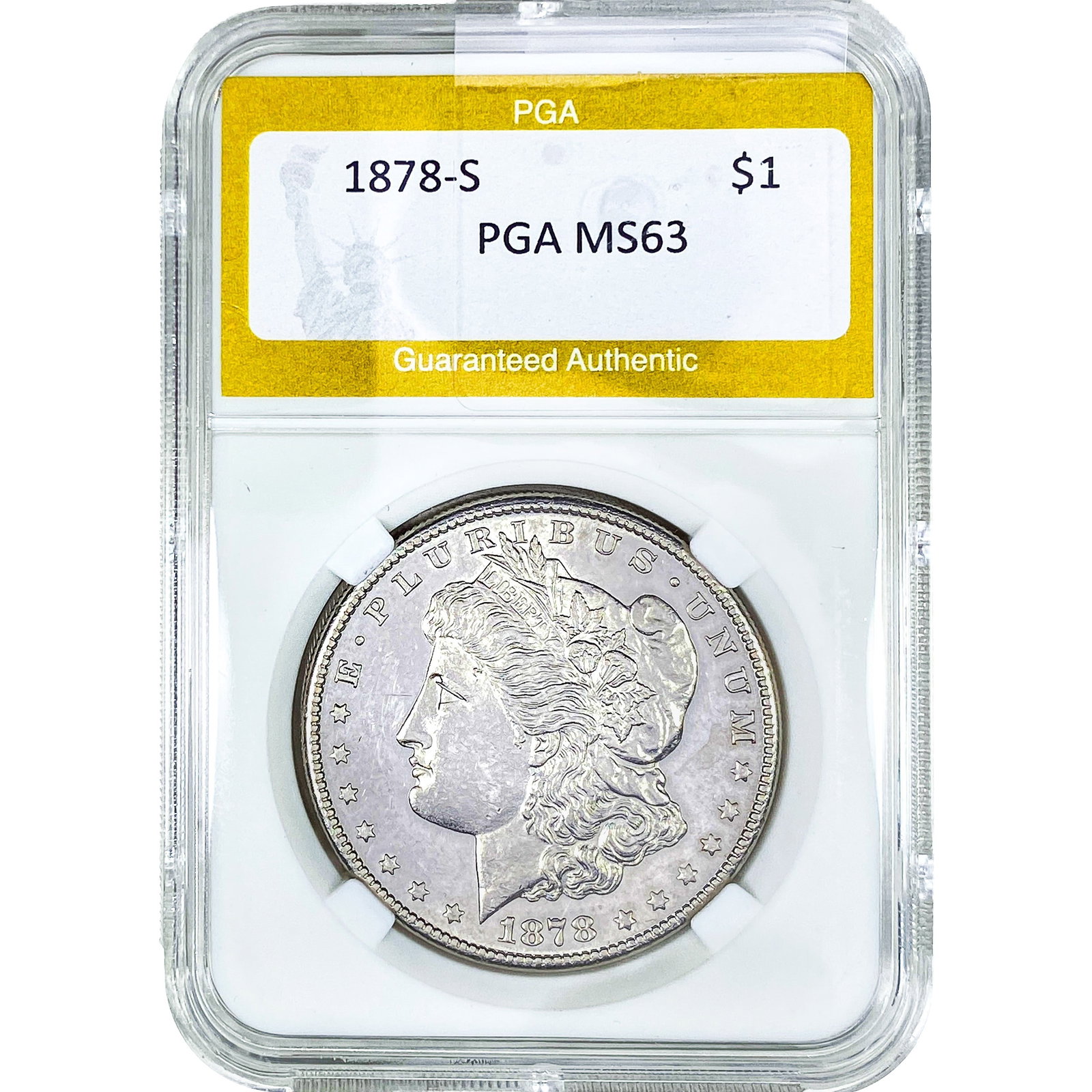 1878-S Morgan Silver Dollar PGA MS63: 1878-S Morgan Silver Dollar PGA MS63