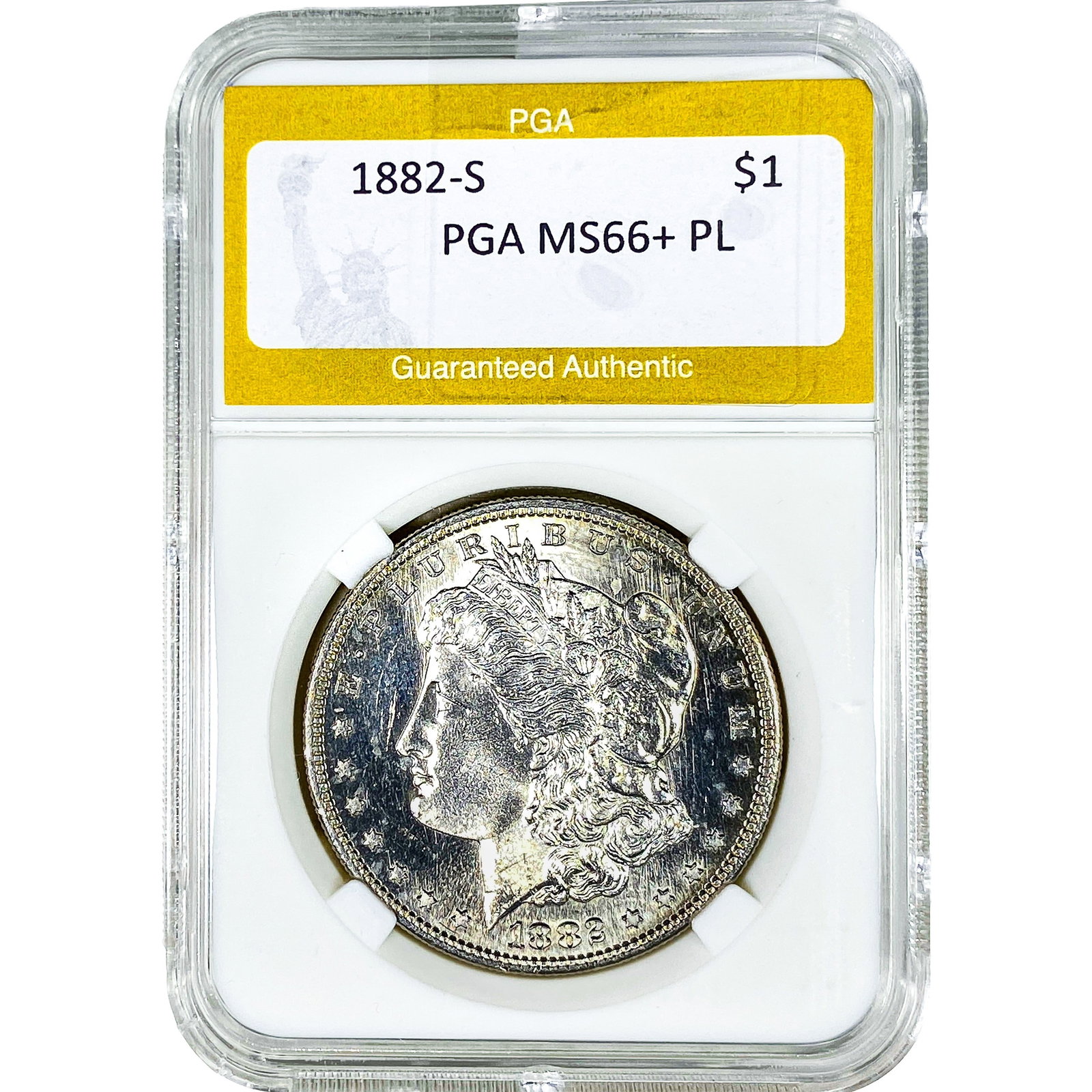 1882-S Morgan Silver Dollar PGA MS66+ PL: 1882-S Morgan Silver Dollar PGA MS66+ PL