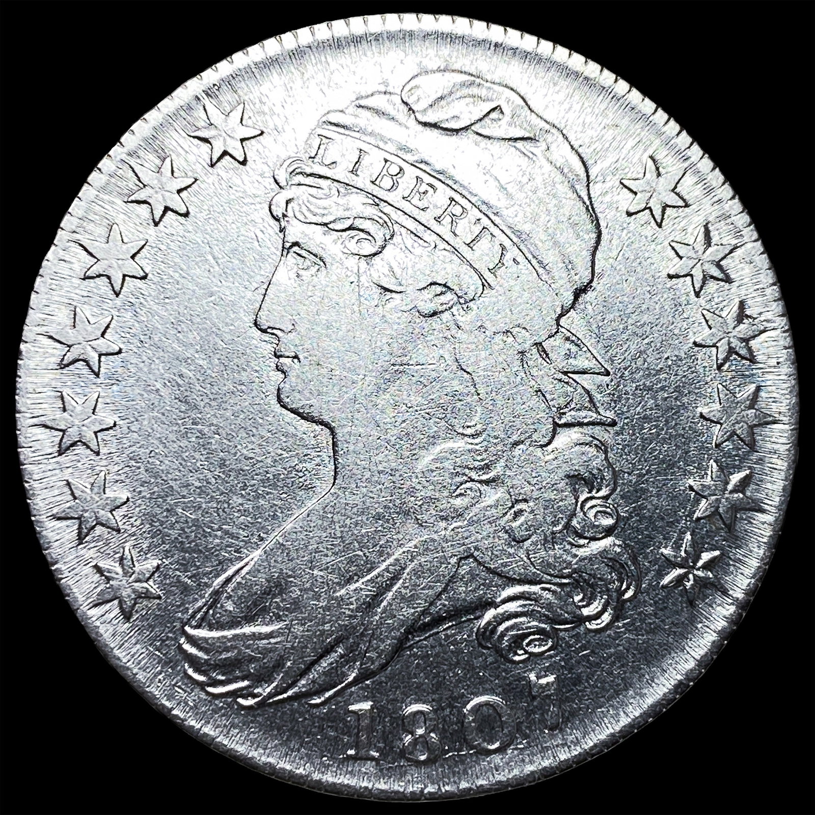 1807 Silver Capped Bust Half Dollar NEARLY UNCIRCULATED: 1807 Silver Capped Bust Half Dollar NEARLY UNCIRCULATED