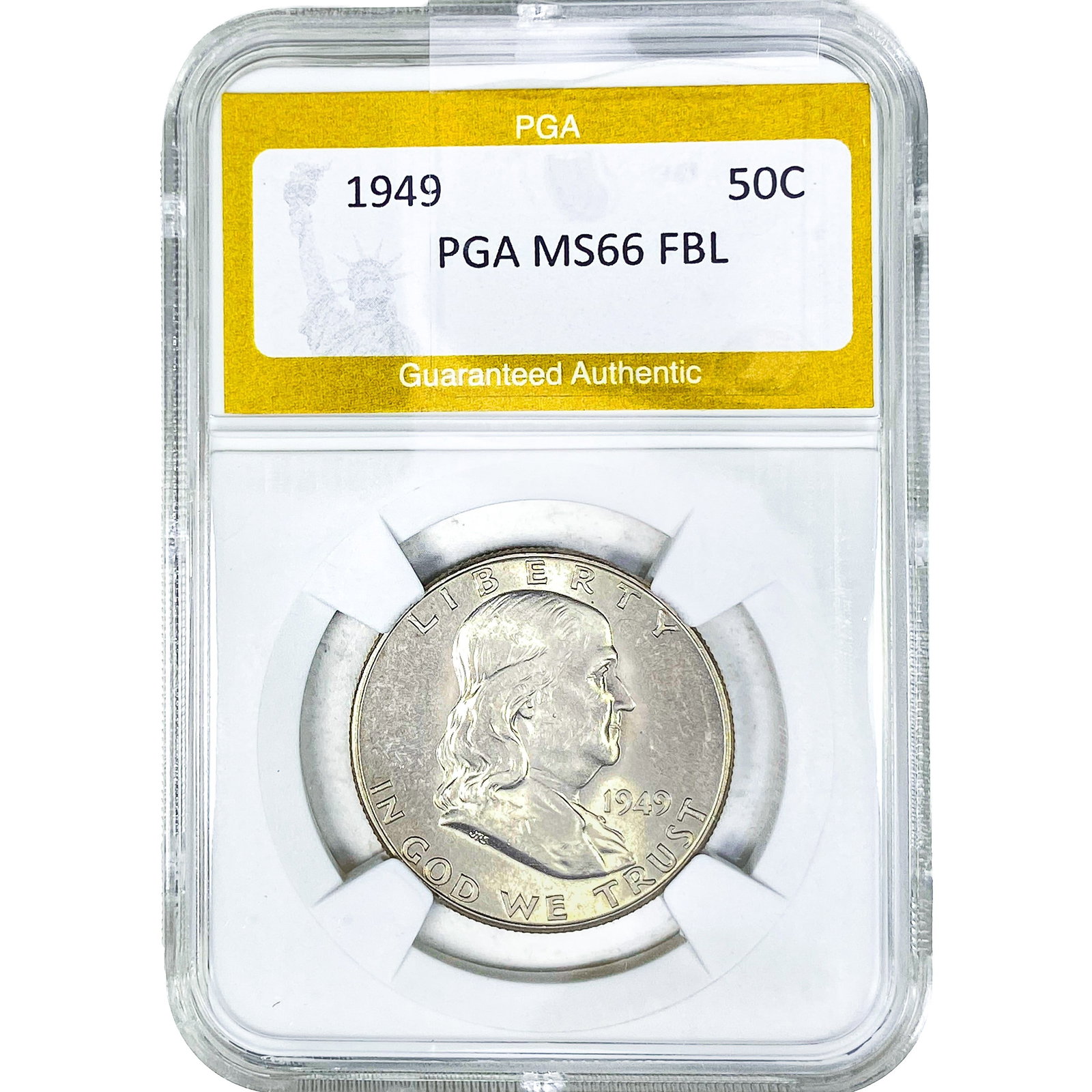 1949 Franklin Half Dollar PGA MS66 FBL: 1949 Franklin Half Dollar PGA MS66 FBL