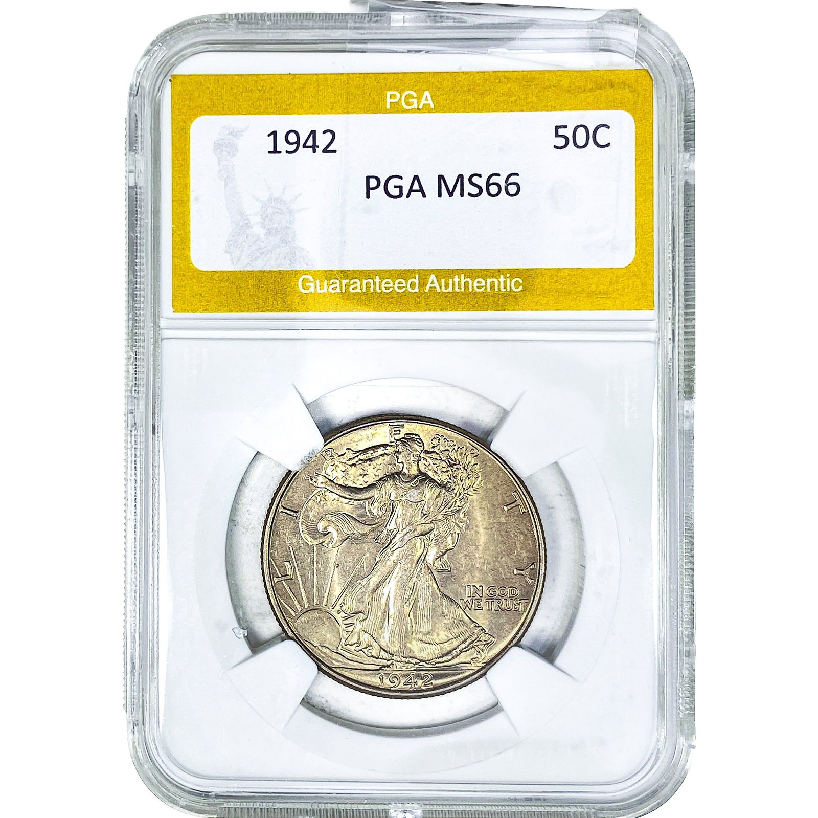 1942 Walking Liberty Half Dollar PGA MS66