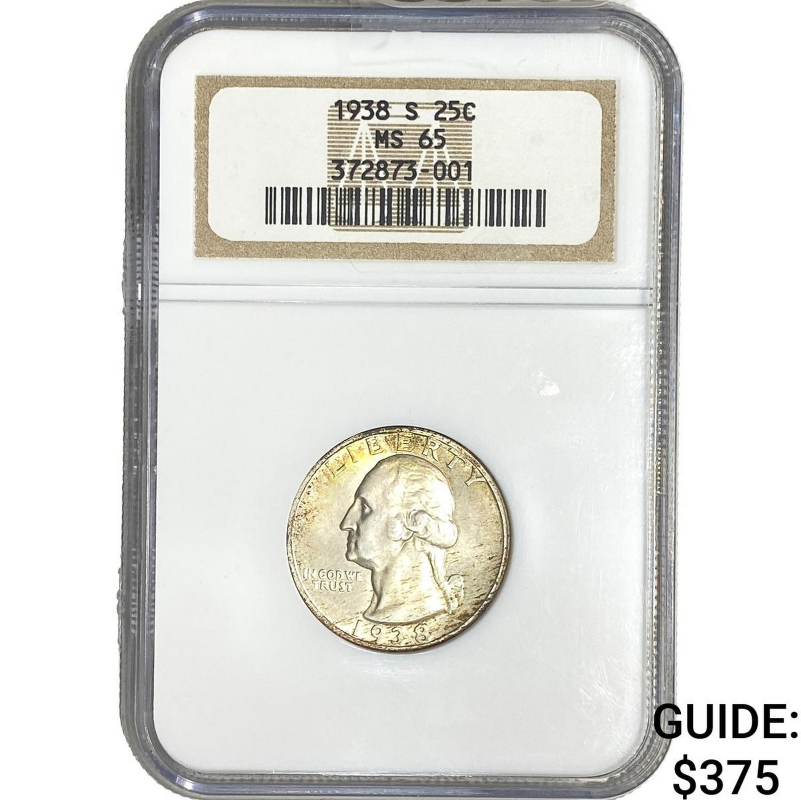 1938-S Washington Silver Quarter NGC MS65: 1938-S Washington Silver Quarter NGC MS65
