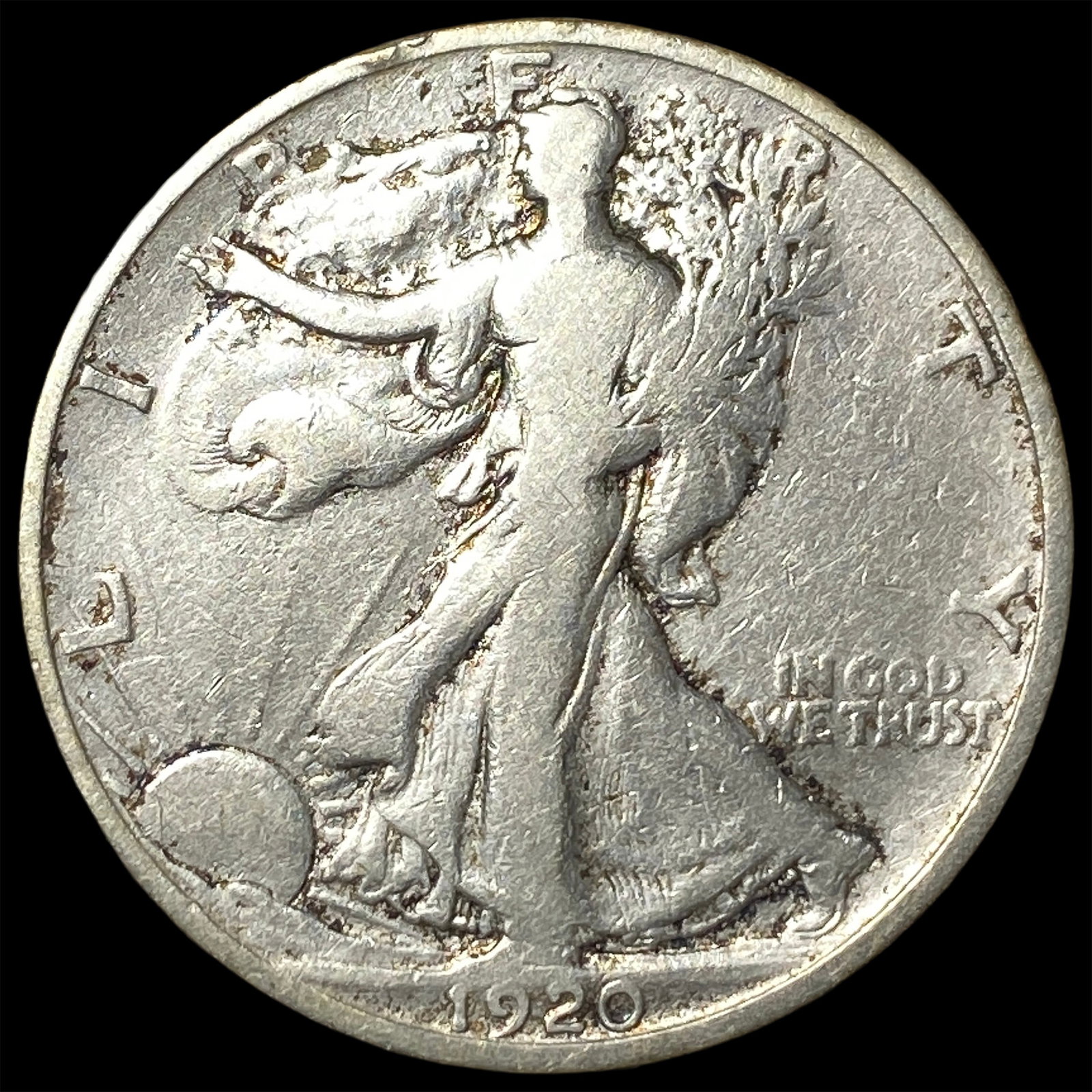 1920-D Silver Half Dollar Walking Liberty LIGHTLY CIRCULATED (1 of 2)