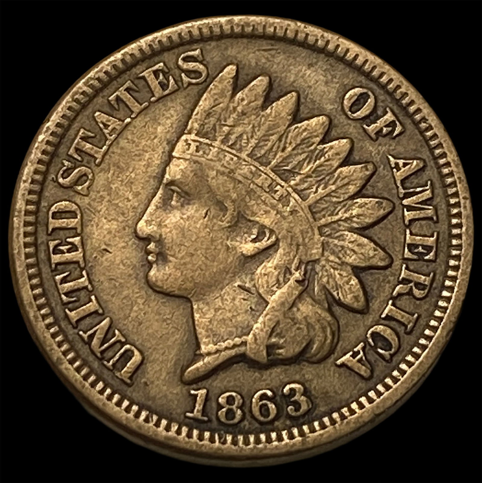 1863 Indian Head Cent CLOSELY UNCIRCULATED (1 of 2)