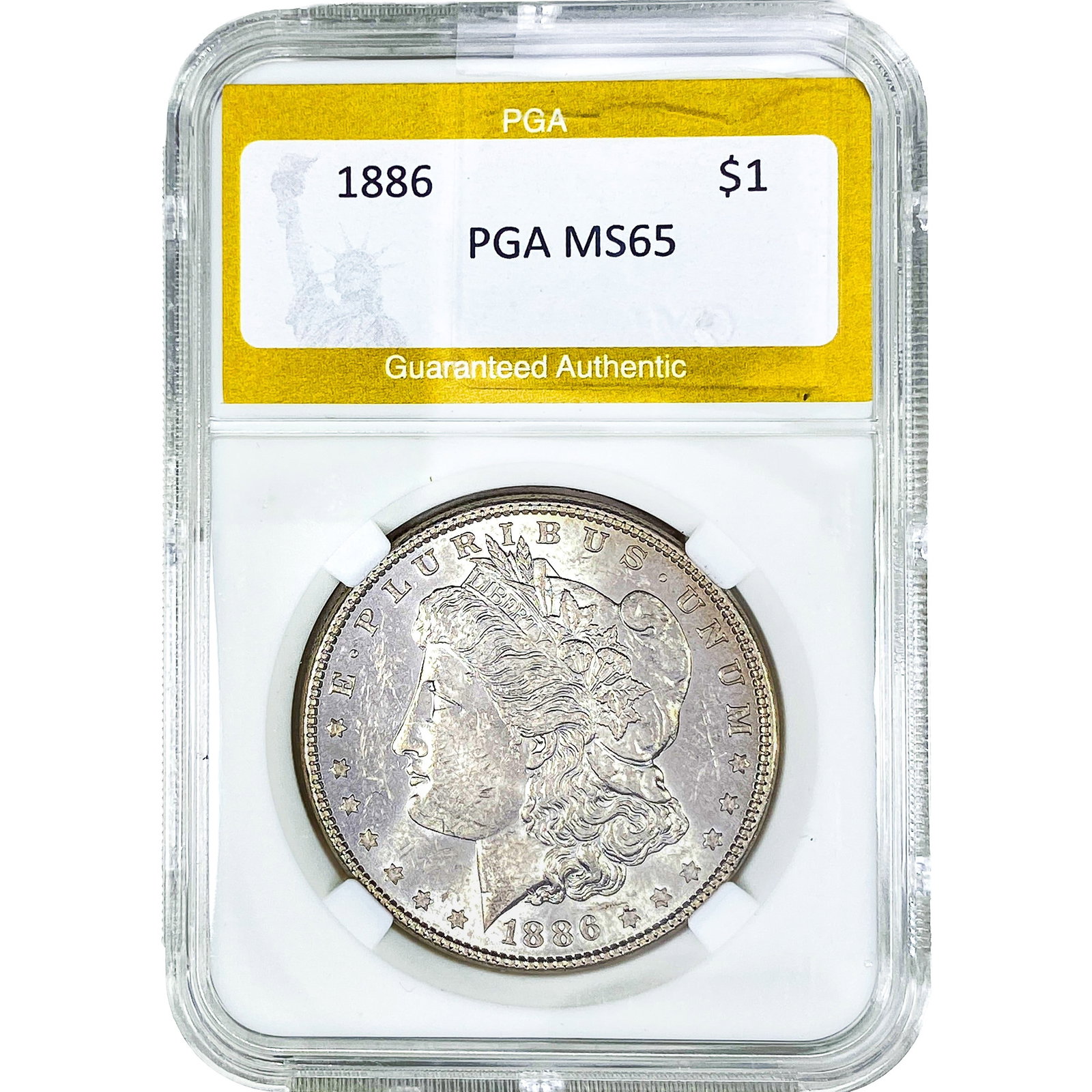 1886 Morgan Silver Dollar PGA MS65: 1886 Morgan Silver Dollar PGA MS65
