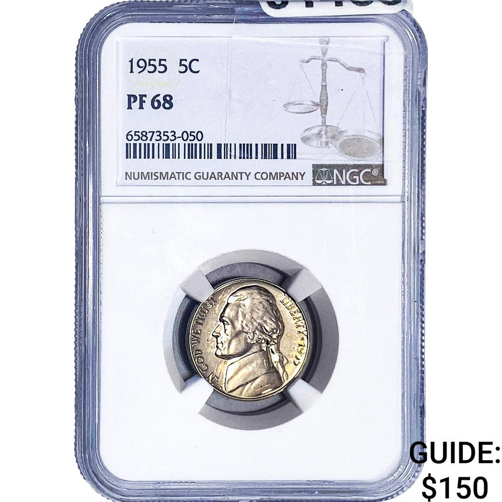 1955 Jefferson Nickel NGC PF68: 1955 Jefferson Nickel NGC PF68