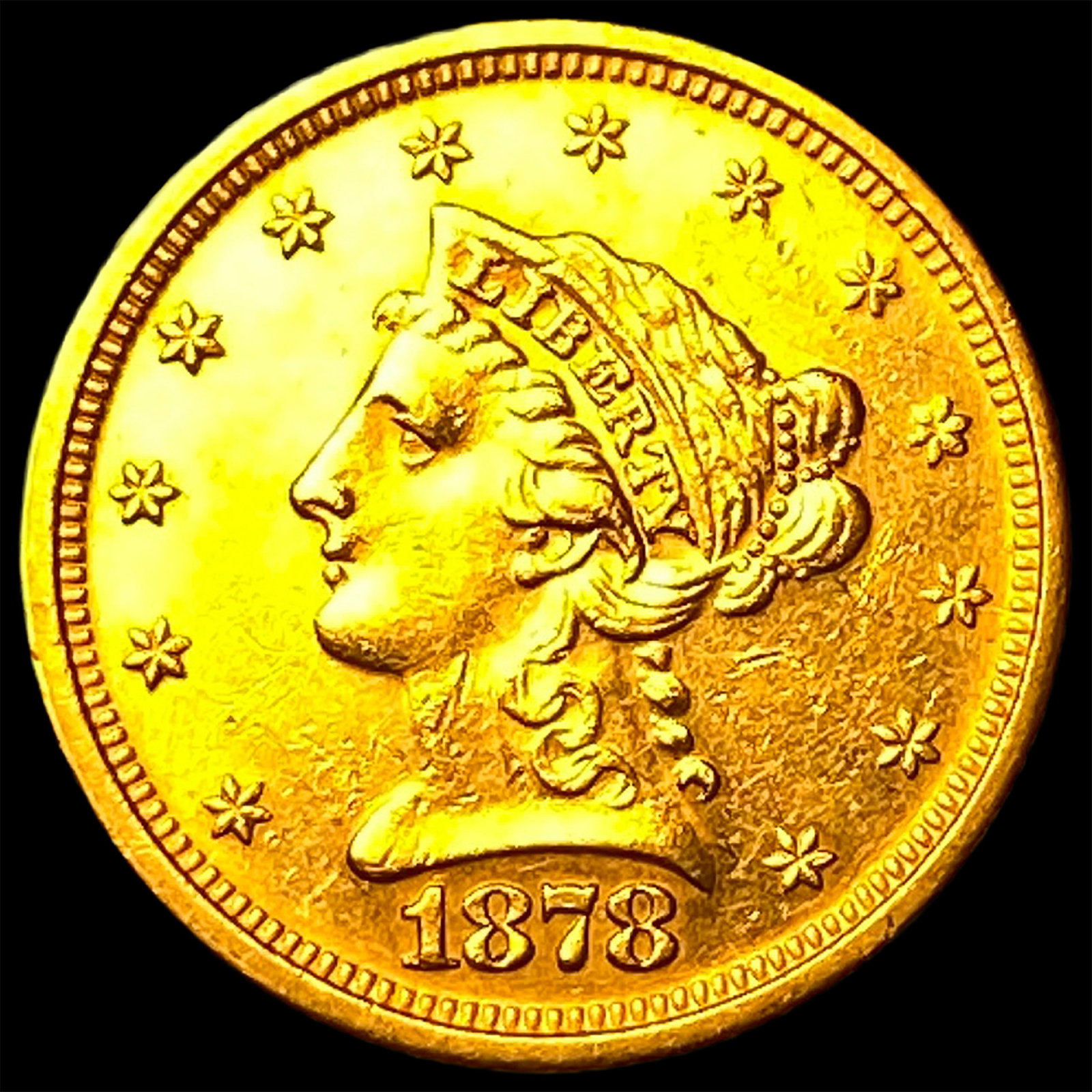 1878-S Gold $2.5 Liberty Head Quarter Eagle CLOSELY UNCIRCULATED: 1878-S Gold $2.5 Liberty Head Quarter Eagle CLOSELY UNCIRCULATED
