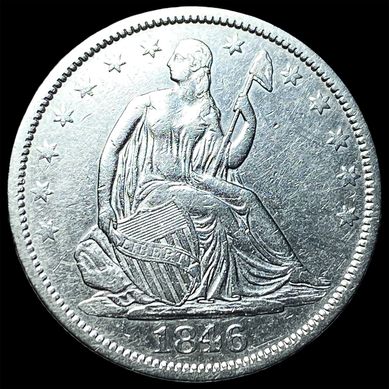 1846-O Silver Seated Liberty Half Dollar CHOICE AU: 1846-O Silver Seated Liberty Half Dollar CHOICE AU