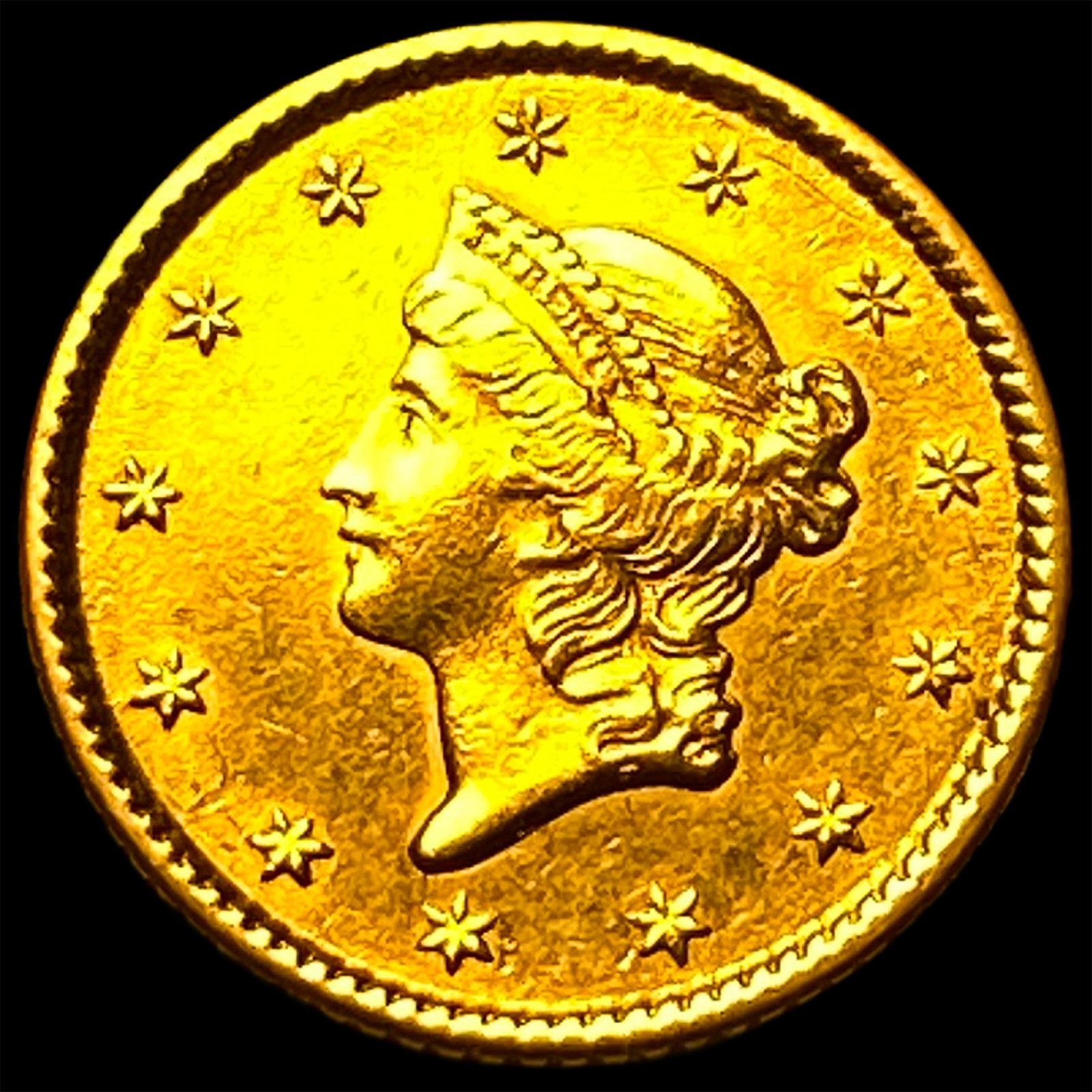 1853 Gold $1 Liberty Head Type 1 CLOSELY UNCIRCULATED (1 of 2)