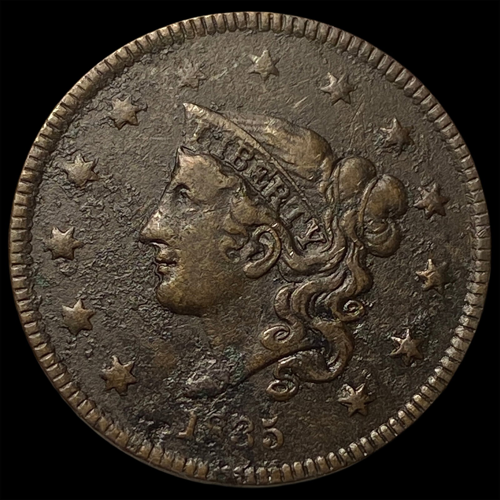 1835 Coronet Head Large Cent NEARLY UNCIRCULATED (1 of 2)