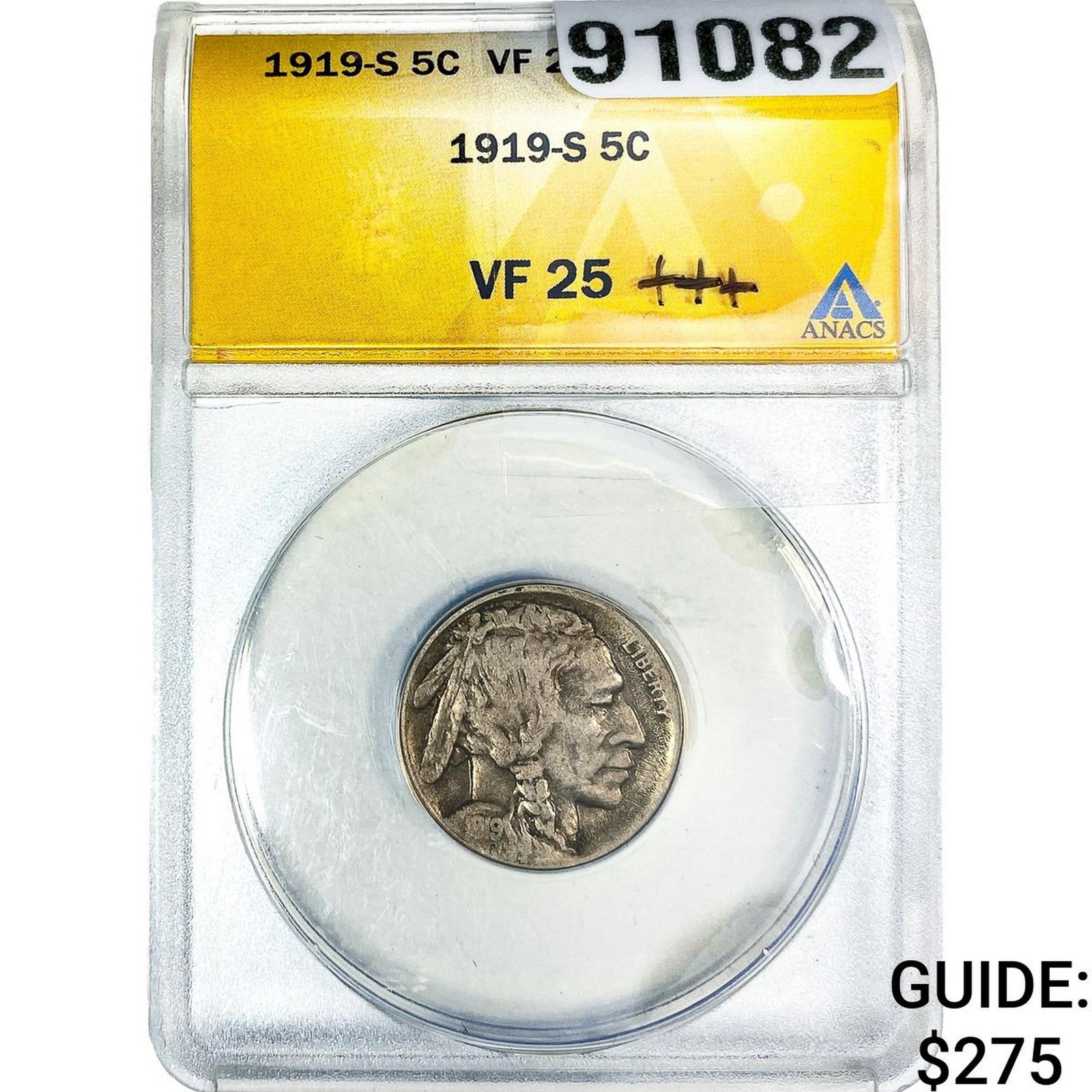 1919-S Buffalo Nickel ANACS VF25 (1 of 2)