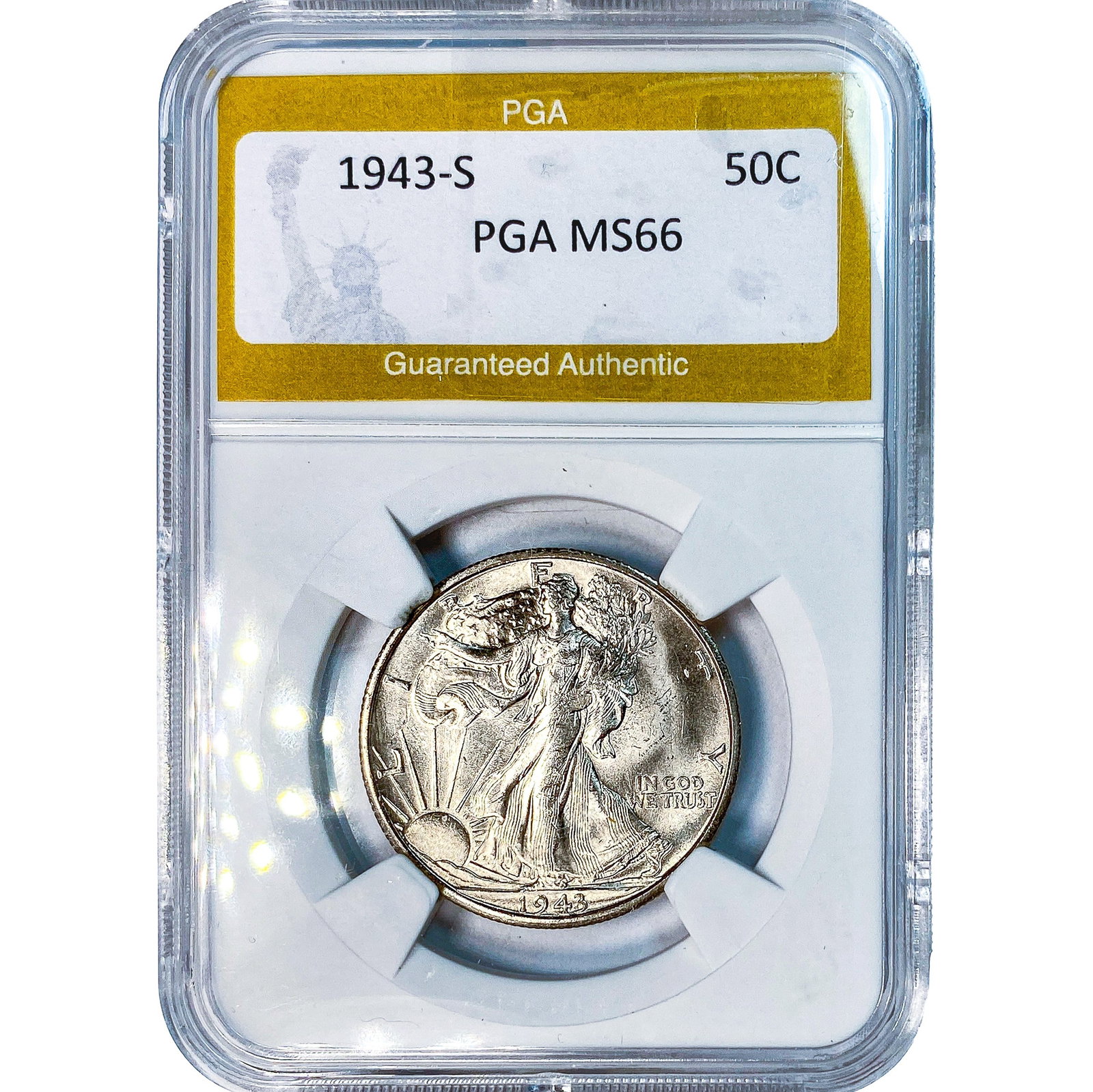 1943-S Walking Liberty Half Dollar PGA MS66 (1 of 2)