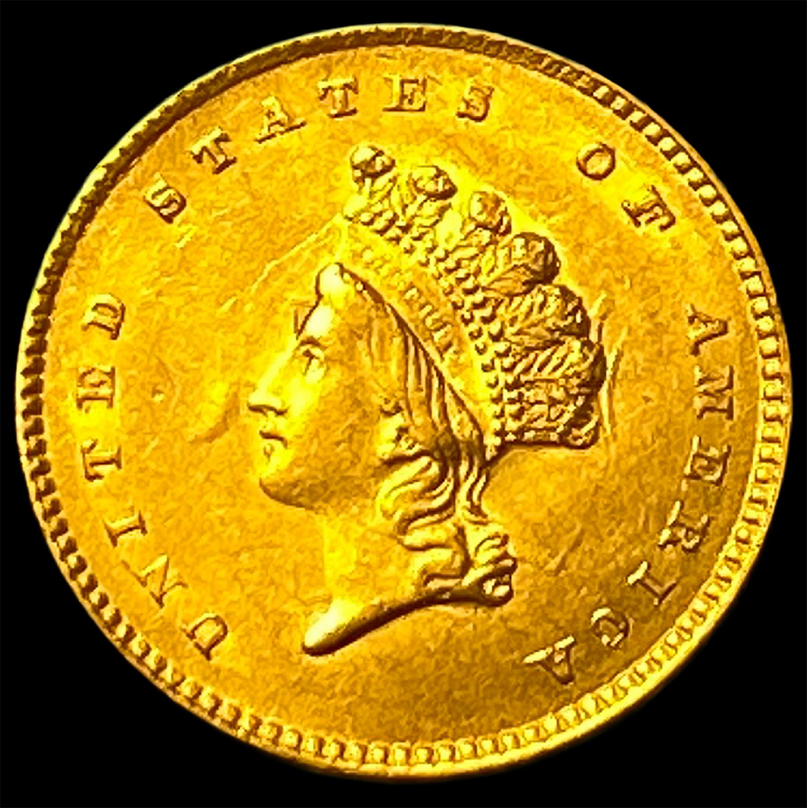 1854 Gold $1 Indian Princess Type 2 UNCIRCULATED (1 of 2)