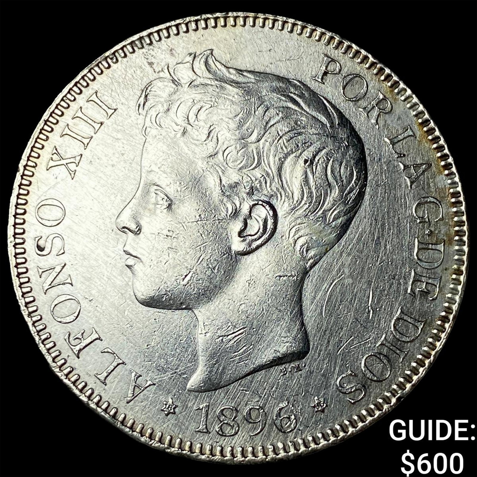 1896 Spain Silver 5 Pesetas (1 of 2)
