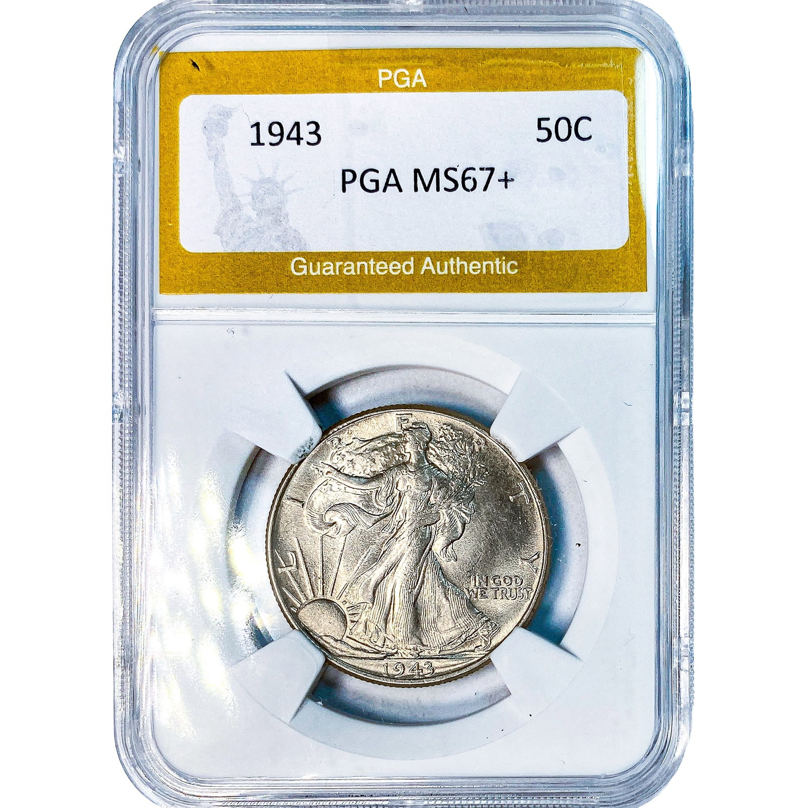 1943 Walking Liberty Half Dollar PGA MS67+: 1943 Walking Liberty Half Dollar PGA MS67+
