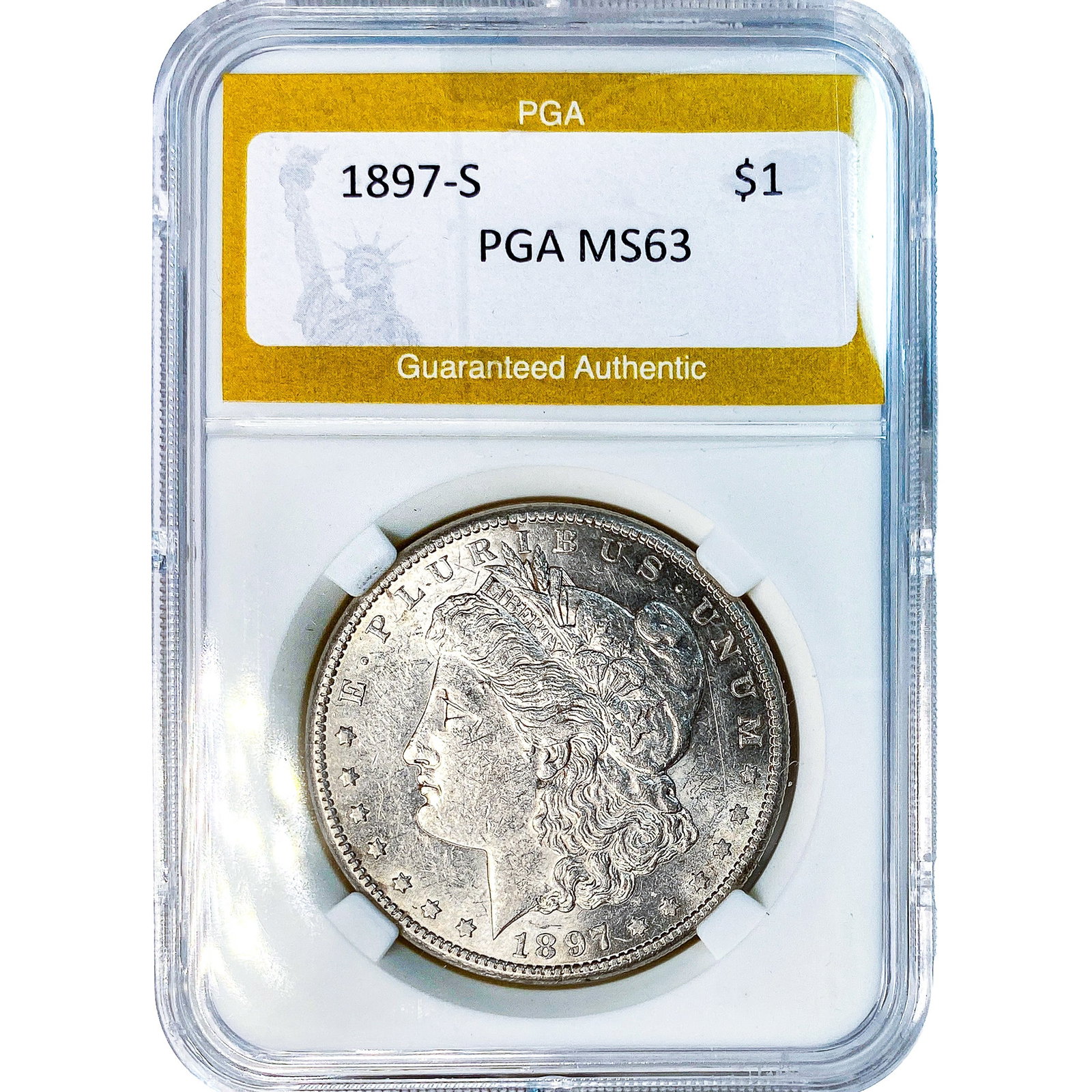 1897-S Morgan Silver Dollar PGA MS63: 1897-S Morgan Silver Dollar PGA MS63