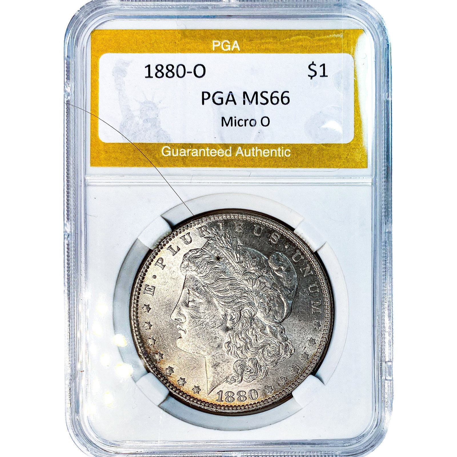 1880-O Morgan Silver Dollar PGA MS66 Micro O: 1880-O Morgan Silver Dollar PGA MS66 Micro O