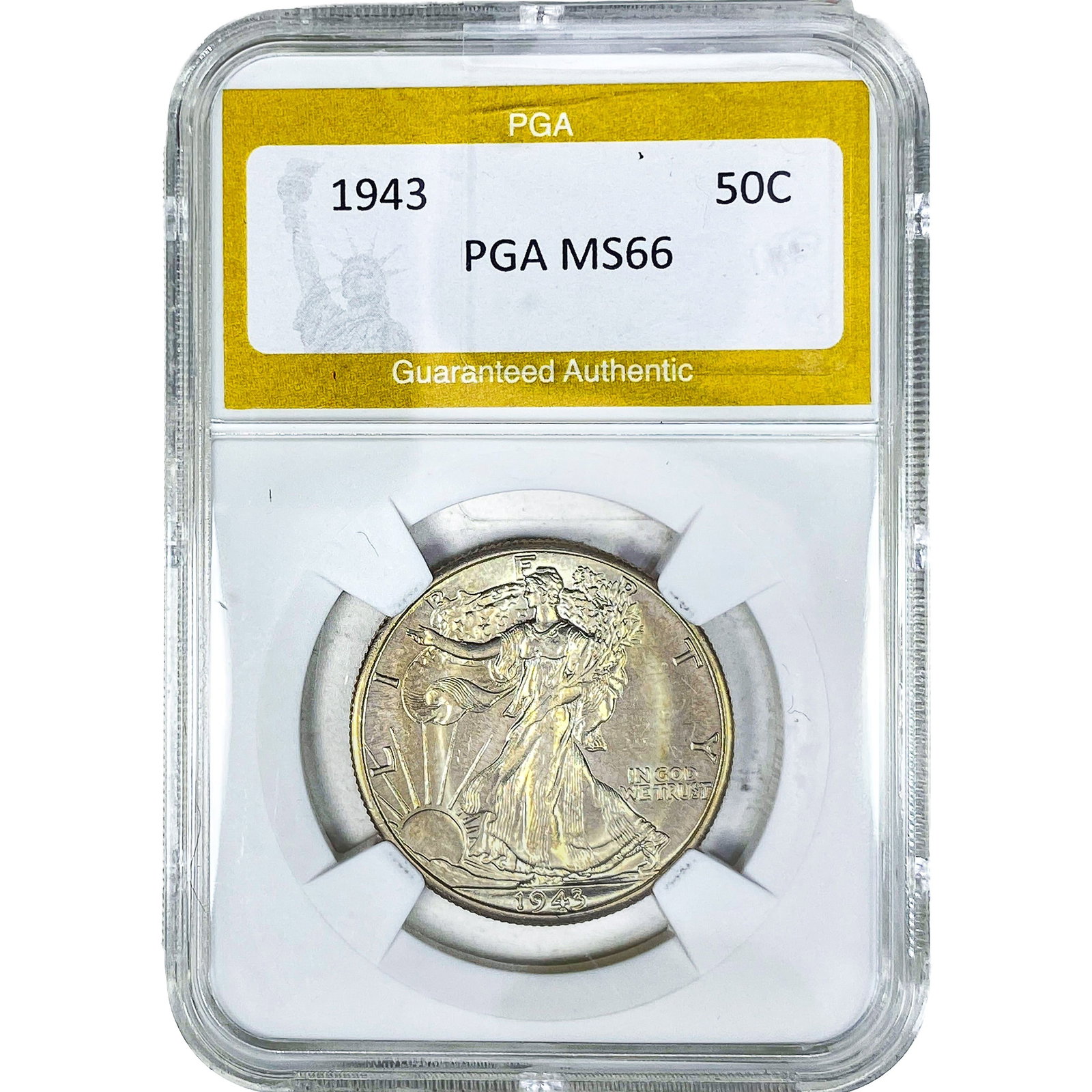 1943 Walking Liberty Half Dollar PGA MS66: 1943 Walking Liberty Half Dollar PGA MS66