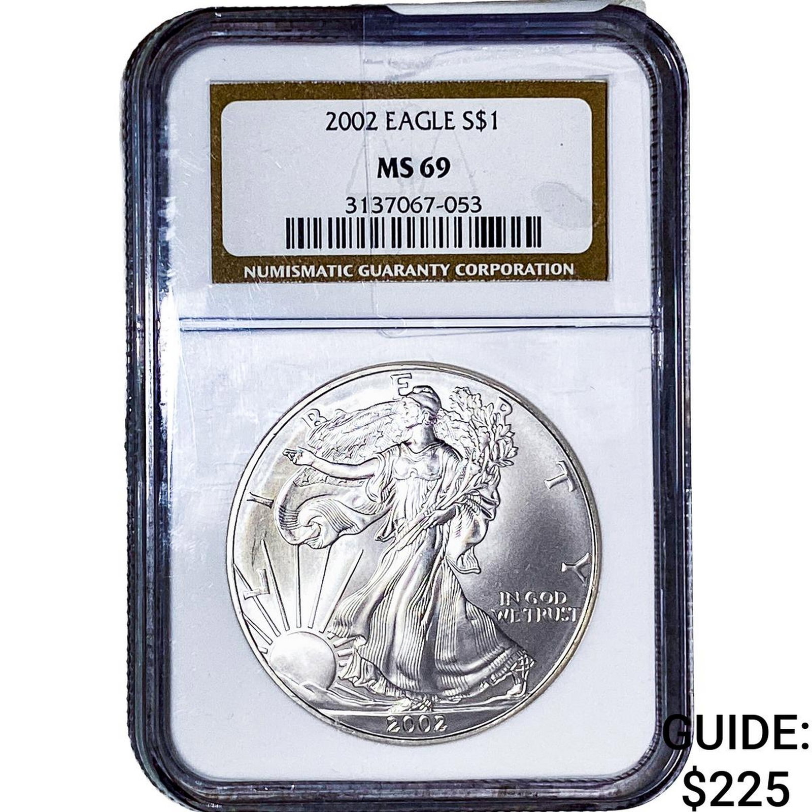 2002 Silver Eagle NGC MS69: 2002 Silver Eagle NGC MS69