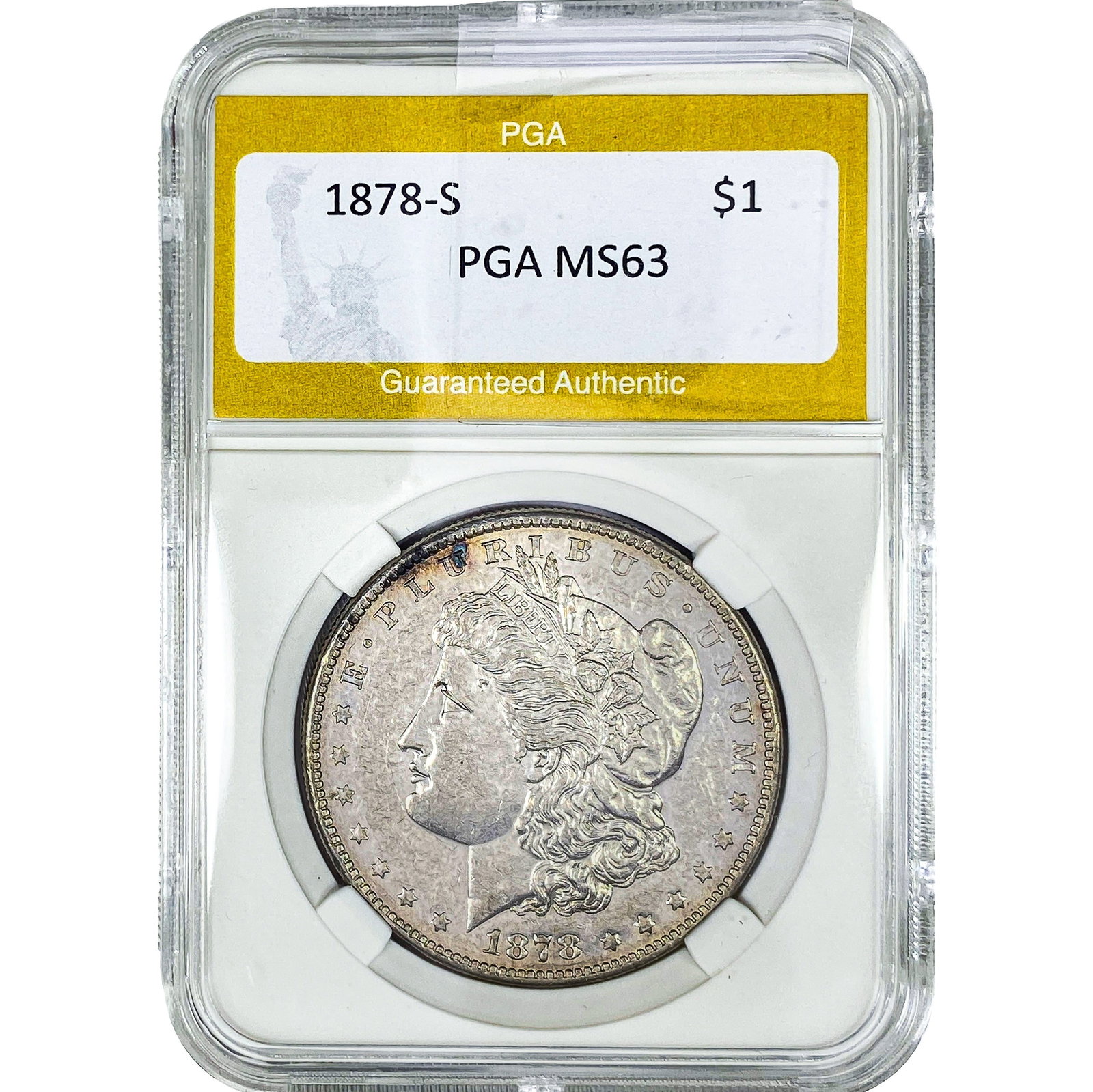 1878-S Morgan Silver Dollar PGA MS63: 1878-S Morgan Silver Dollar PGA MS63
