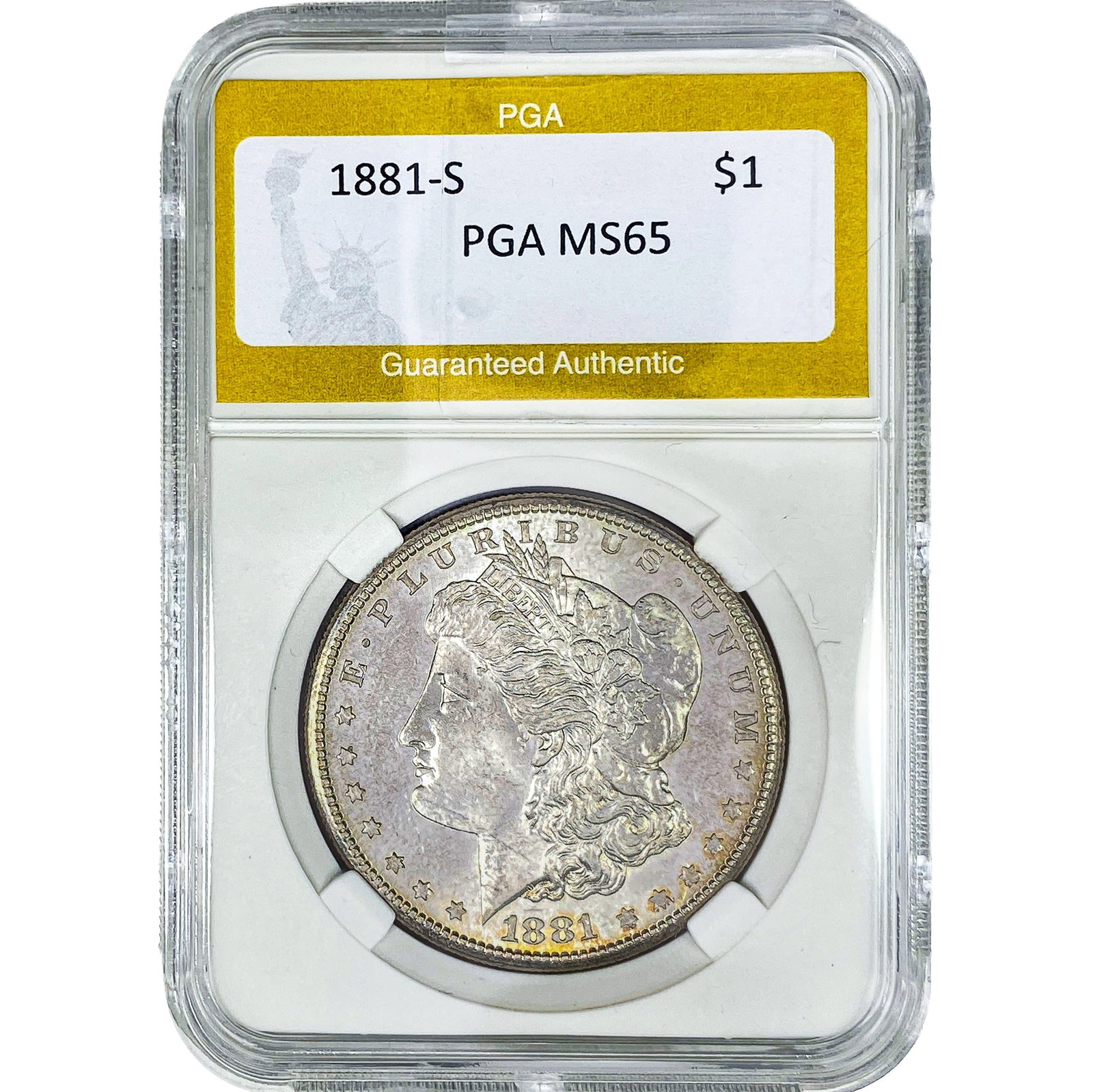 1881-S Morgan Silver Dollar PGA MS65: 1881-S Morgan Silver Dollar PGA MS65