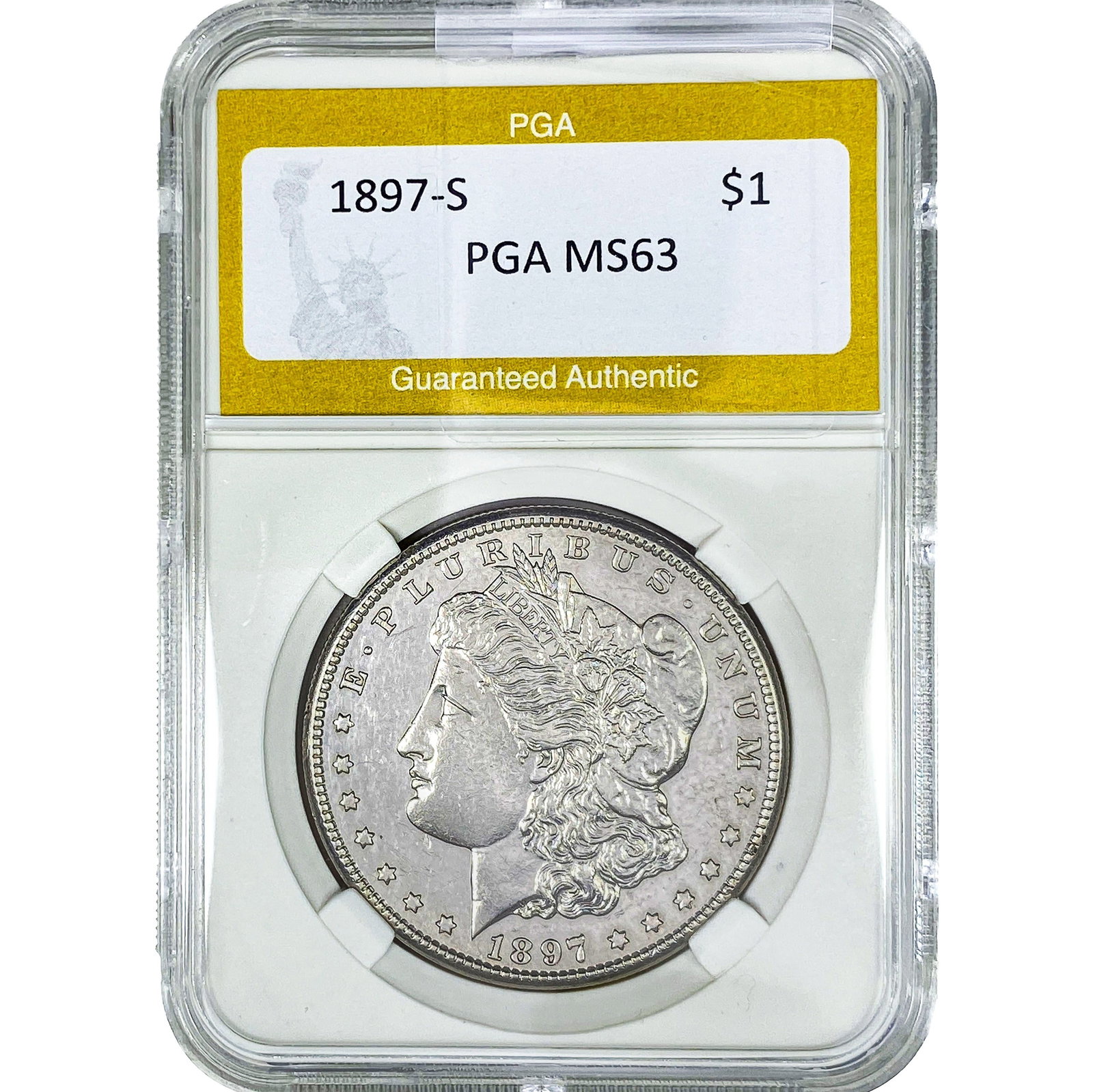 1897-S Morgan Silver Dollar PGA MS63: 1897-S Morgan Silver Dollar PGA MS63
