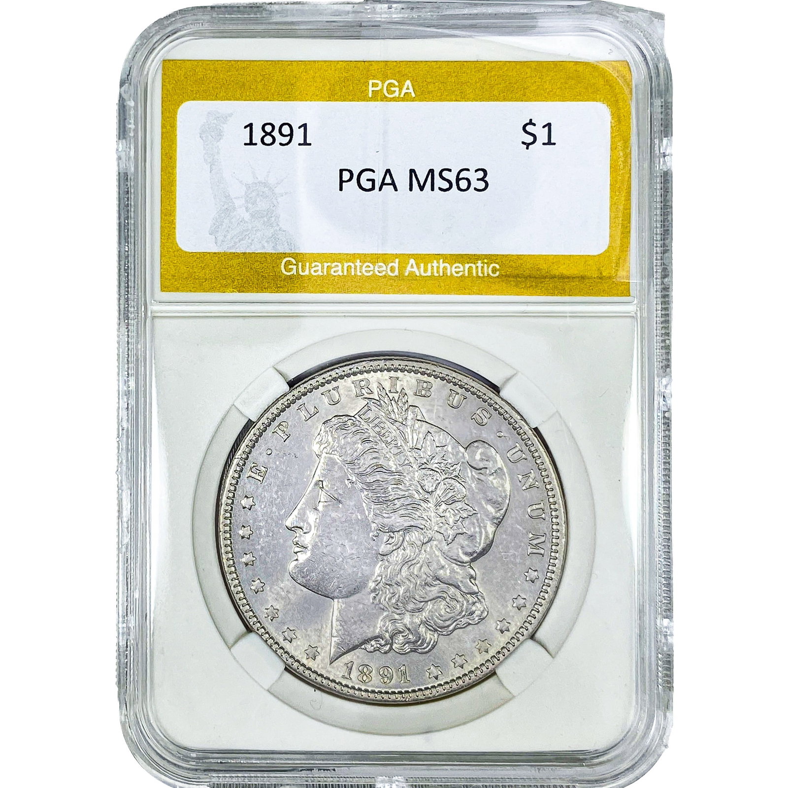 1891 Morgan Silver Dollar PGA MS63: 1891 Morgan Silver Dollar PGA MS63