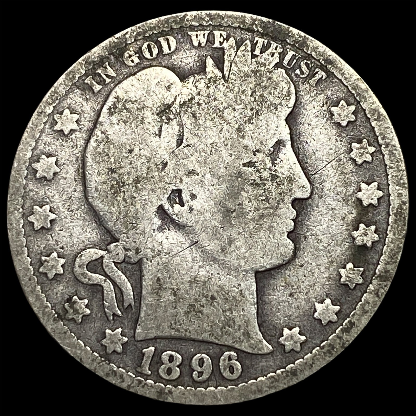 1896-O Silver Barber Quarter NEARLY UNCIRCULATED: 1896-O Silver Barber Quarter NEARLY UNCIRCULATED