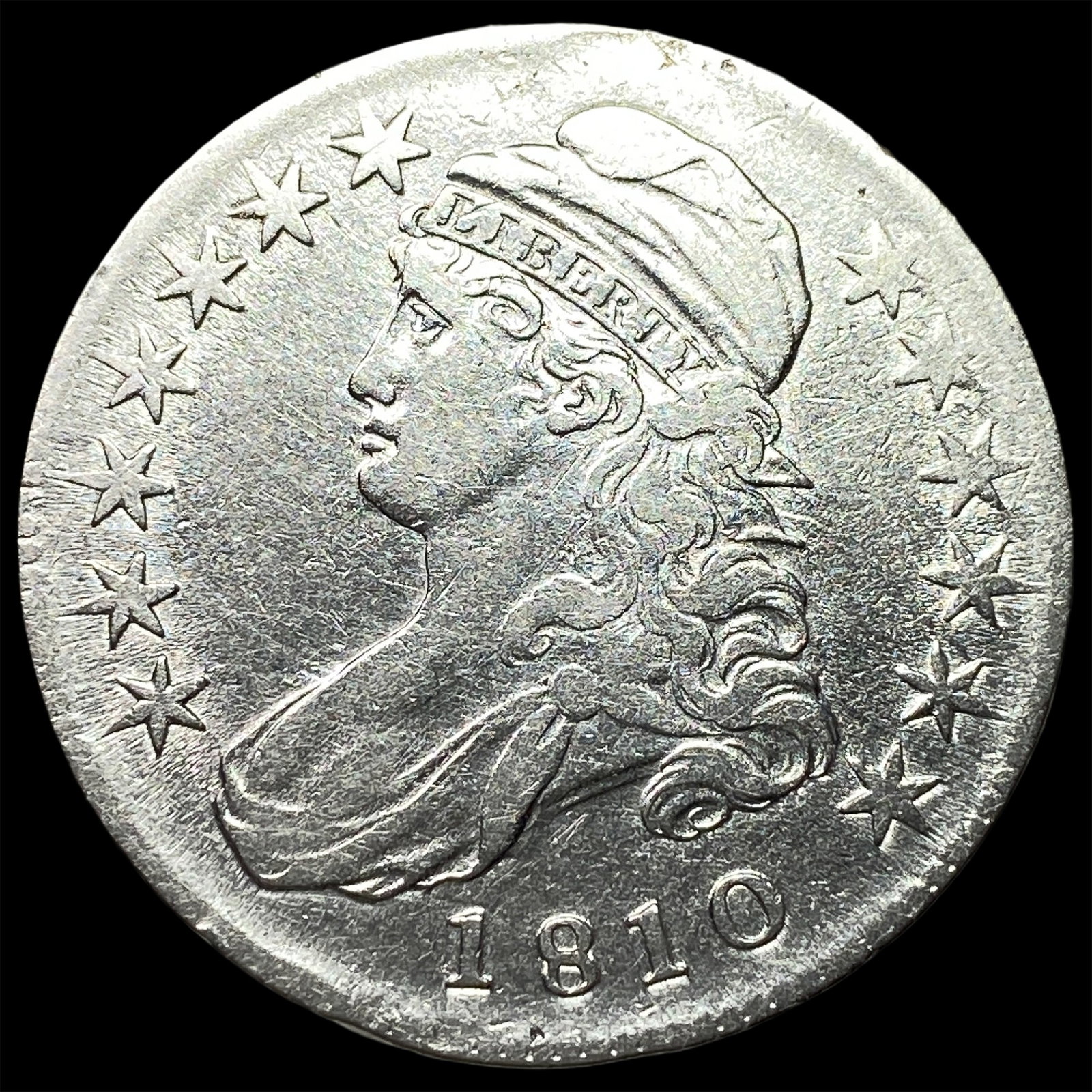 1810 Capped Bust Half Dollar ABOUT UNCIRCULATED: 1810 Capped Bust Half Dollar ABOUT UNCIRCULATED