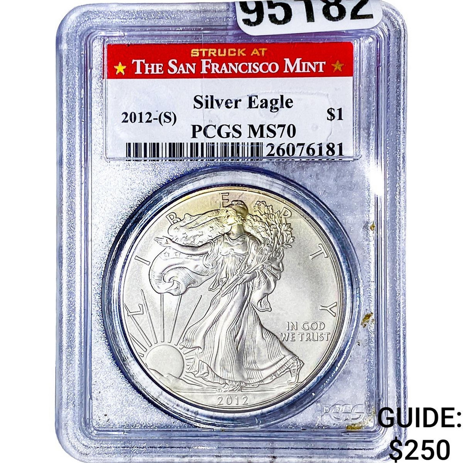 2012-S Silver Eagle PCGS MS70: 2012-S Silver Eagle PCGS MS70
