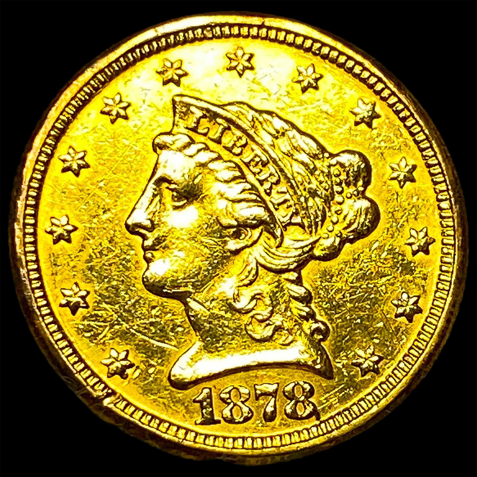 1878 Liberty Head Gold Quarter Eagle $2.50 HIGH GRADE: 1878 Liberty Head Gold Quarter Eagle $2.50 HIGH GRADE
