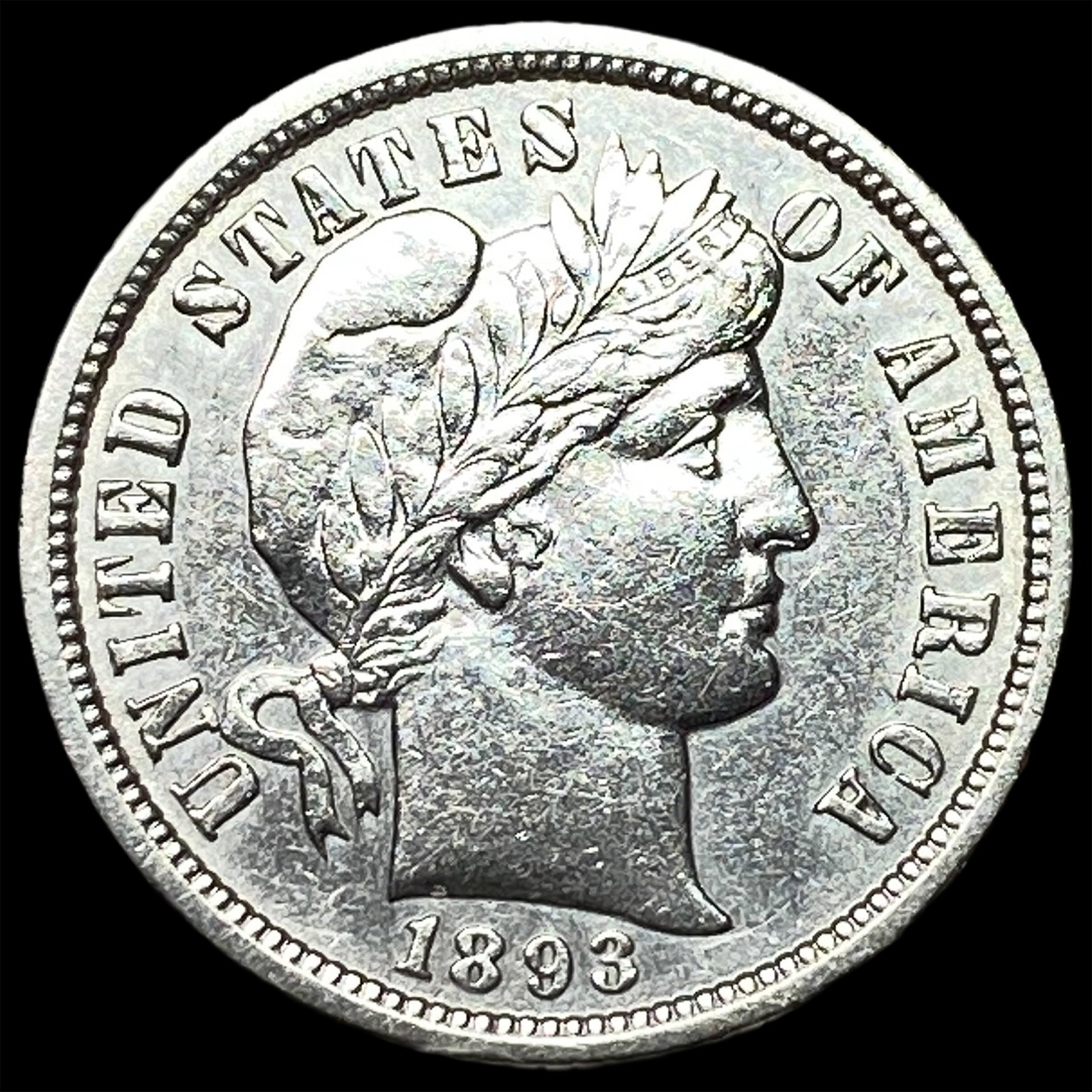 1893-O Silver Barber Dime CLOSELY UNCIRCULATED: 1893-O Silver Barber Dime CLOSELY UNCIRCULATED