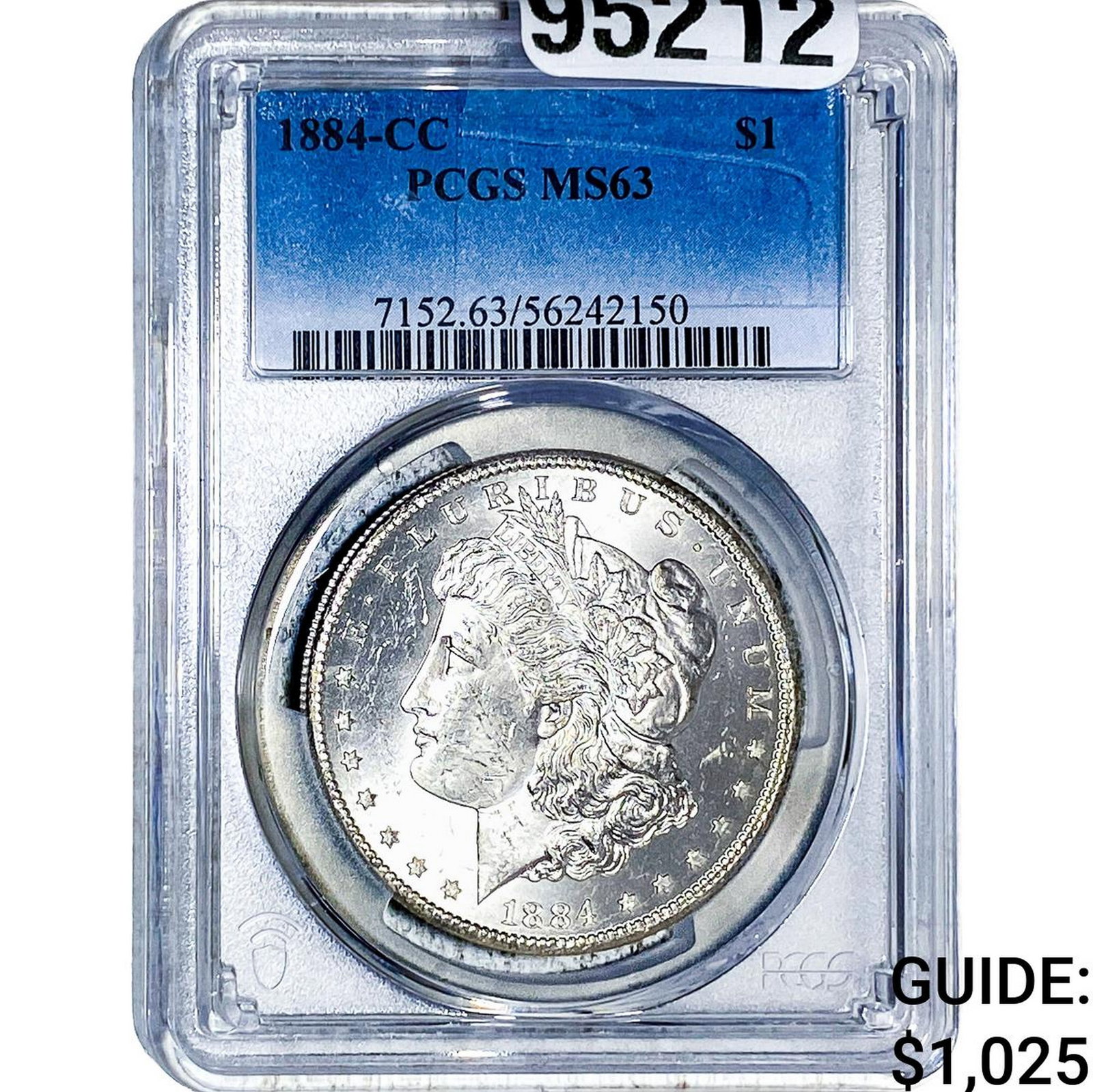 1884-CC Morgan Silver Dollar PCGS MS63: 1884-CC Morgan Silver Dollar PCGS MS63