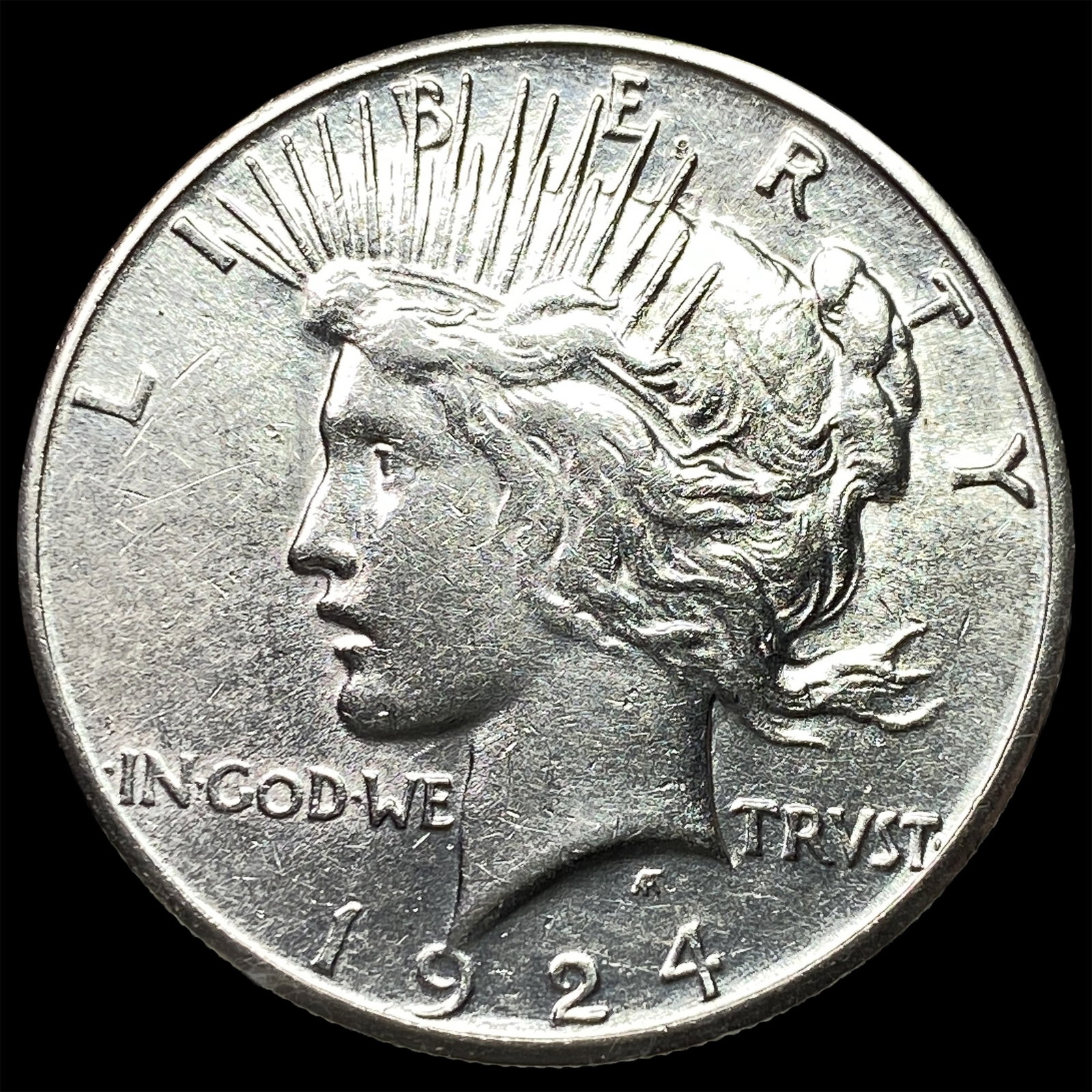 1924-S Silver Peace Dollar CLOSELY UNCIRCULATED: 1924-S Silver Peace Dollar CLOSELY UNCIRCULATED