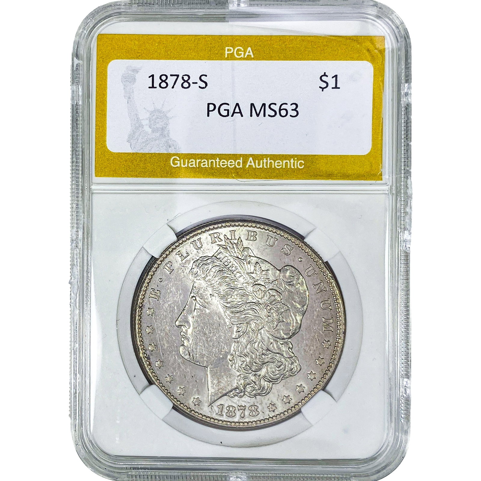 1878-S Morgan Silver Dollar PGA MS63: 1878-S Morgan Silver Dollar PGA MS63